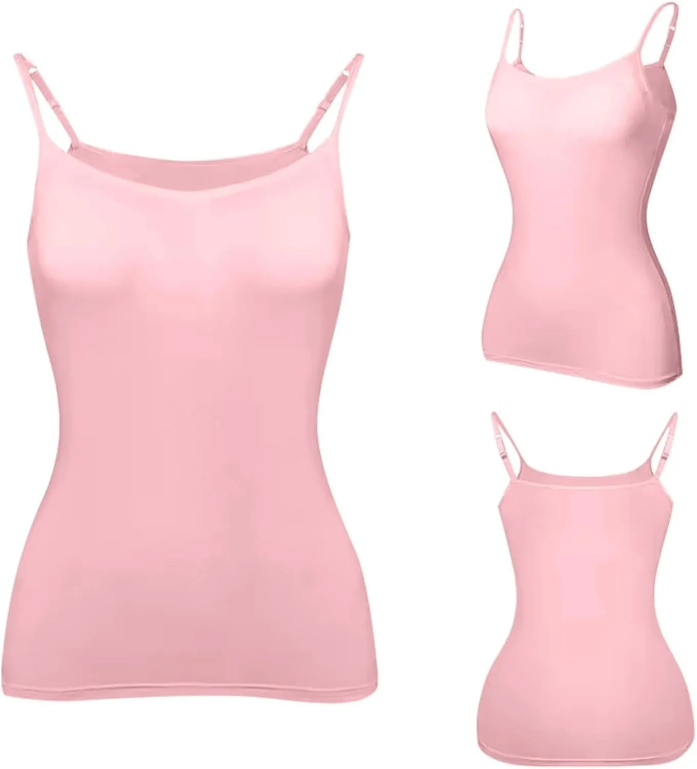2pcs Womens Camisole with Shelf Bra Workout Yoga Adjustable Spaghetti Strap Tank Tops Athletic Compression Basic Layer