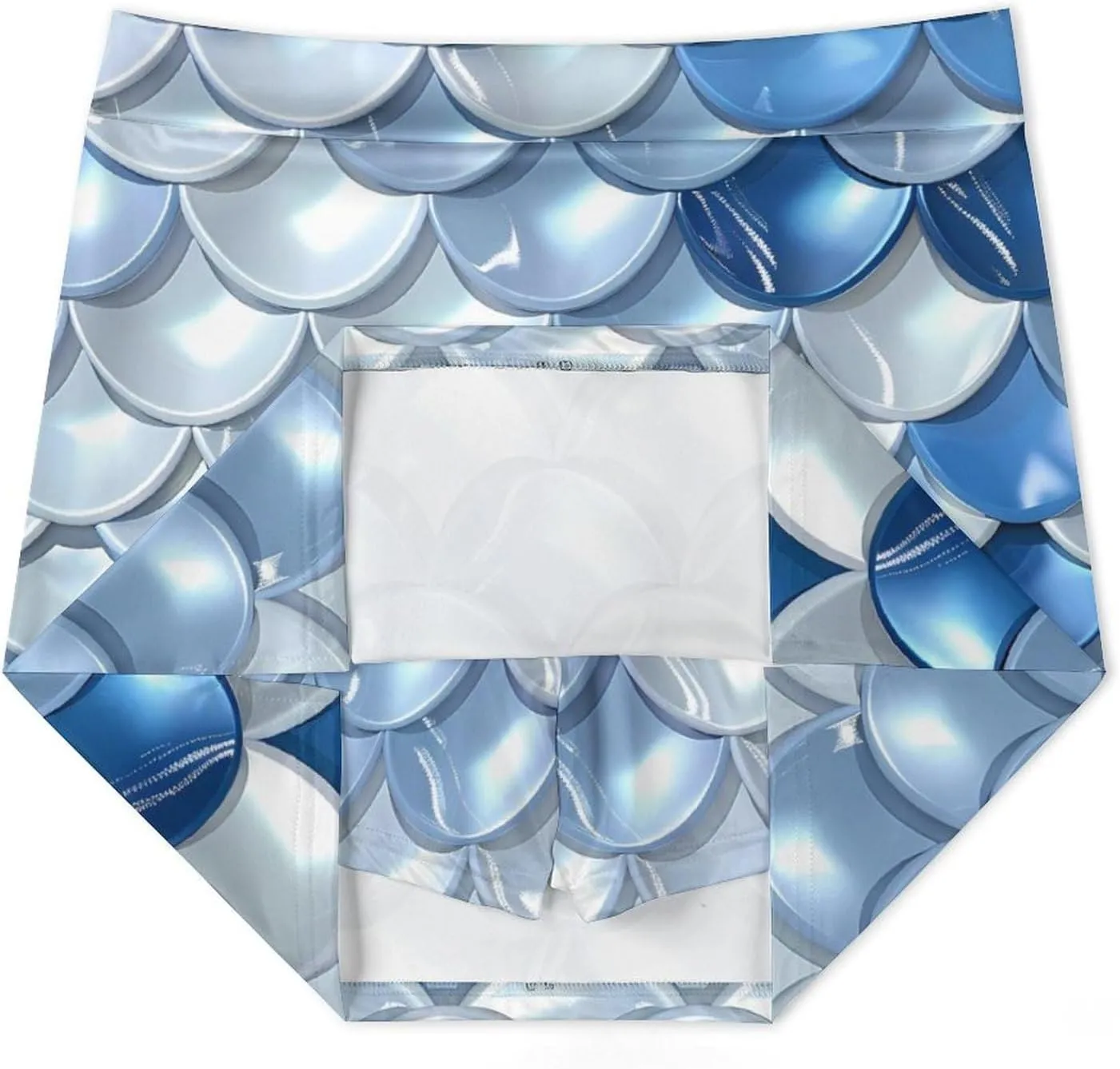 3D Blue White Scales Women's Skort Athletic Skirt Golf Skorts A-line Skirts with Built-in Shorts Pockets