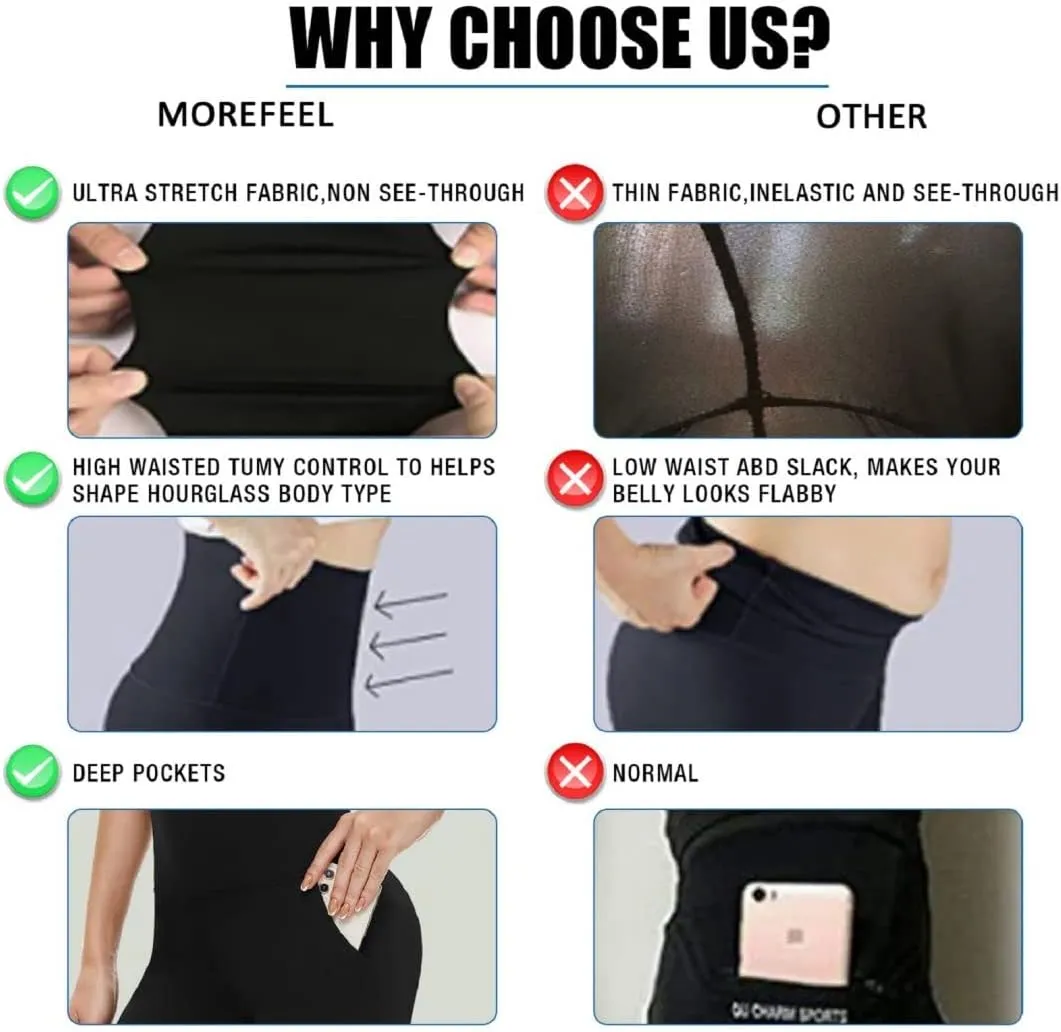 4 Pack Leggings for Women Butt Lift High Waisted Tummy Control Slimming Black No See-Thru Yoga Pants Workout Running