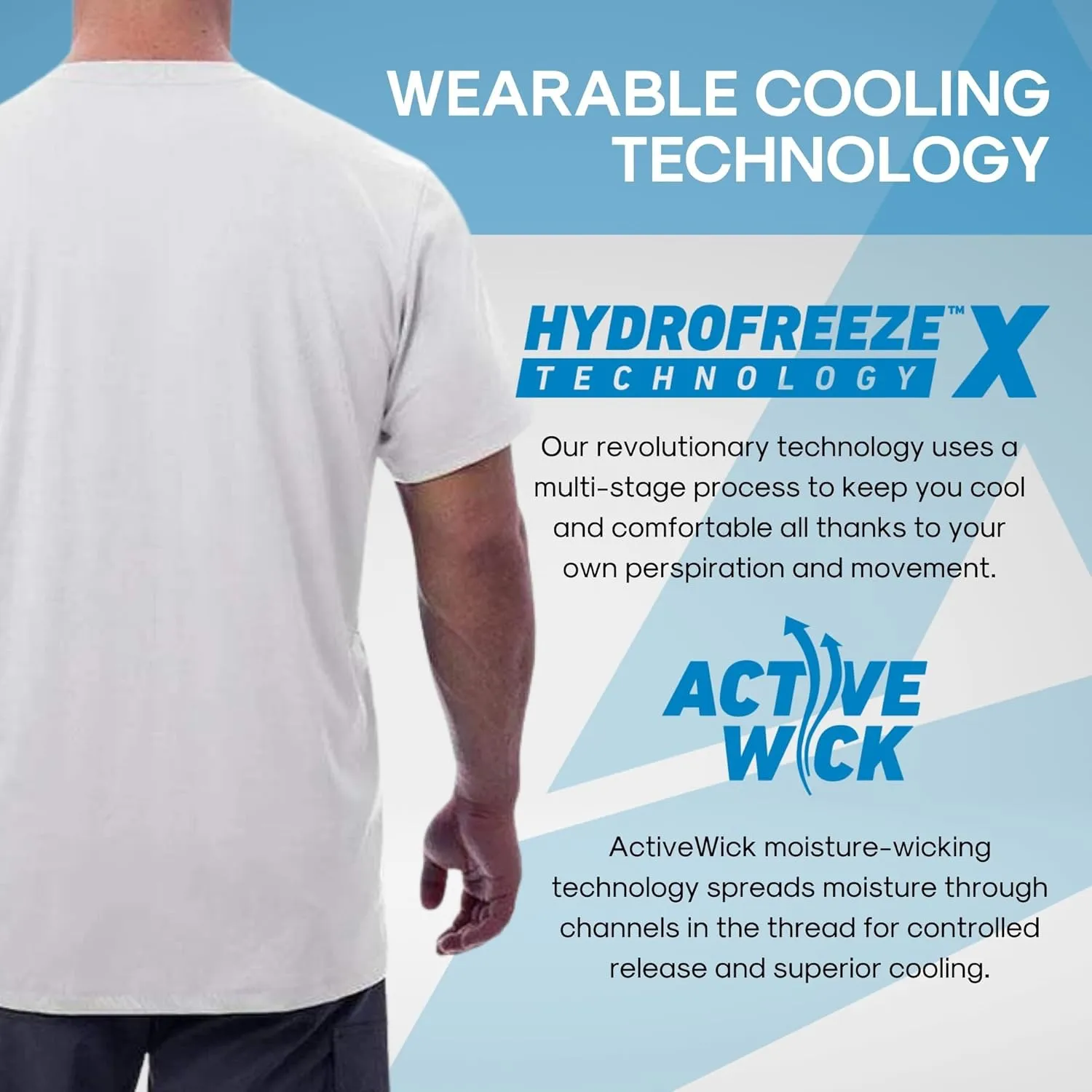 Arctic Cool Mens Crew Neck Instant Cooling Pocket Workwear Moisture Wicking Performance UPF 50  Short Sleeve Shirt
