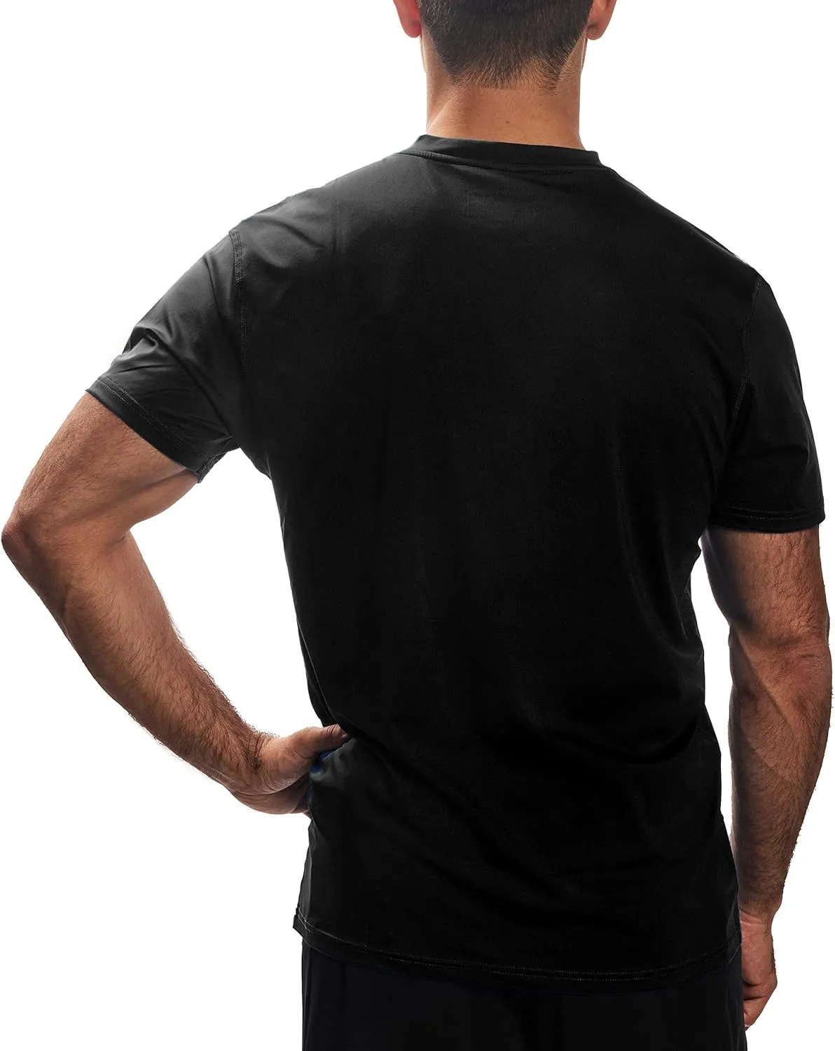 Arctic Cool Mens V-Neck Instant Cooling Moisture Wicking Performance UPF 50  Short Sleeve Workout Shirt