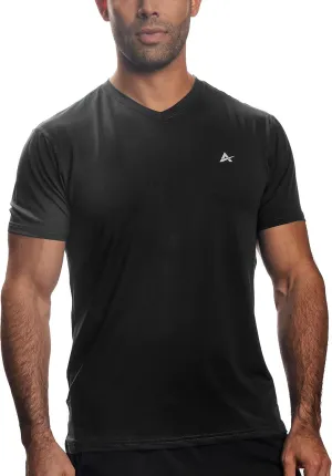 Arctic Cool Mens V-Neck Instant Cooling Moisture Wicking Performance UPF 50  Short Sleeve Workout Shirt