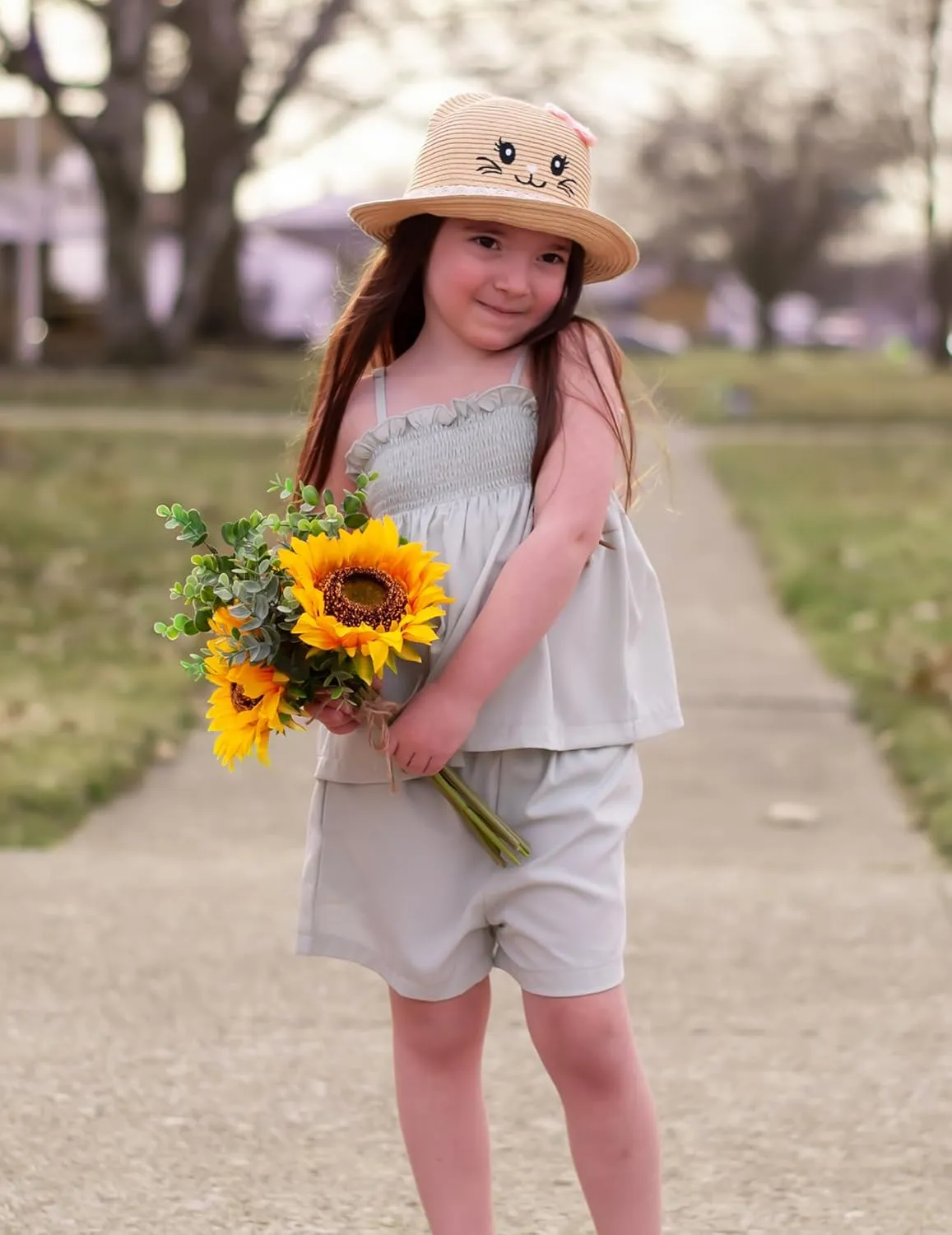 Arshiner Toddler Baby Girls Summer Clothes 2 Piece Outfits Ruffle Hem Camisole & Shorts Set with Pockets Cute Tracksuit 2-8Y