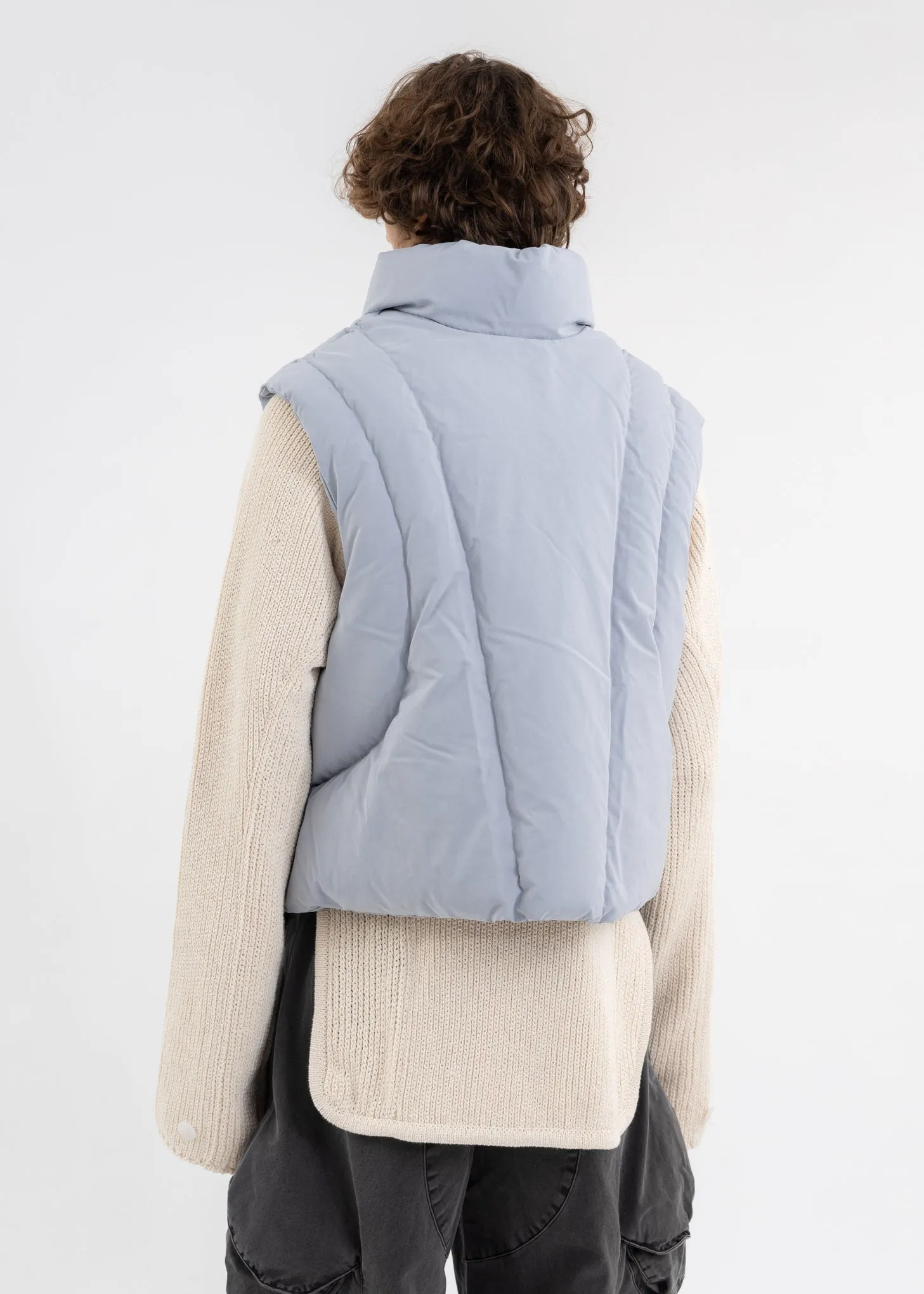 ASH BLUE PADDED VEST (REVERSIBLE)