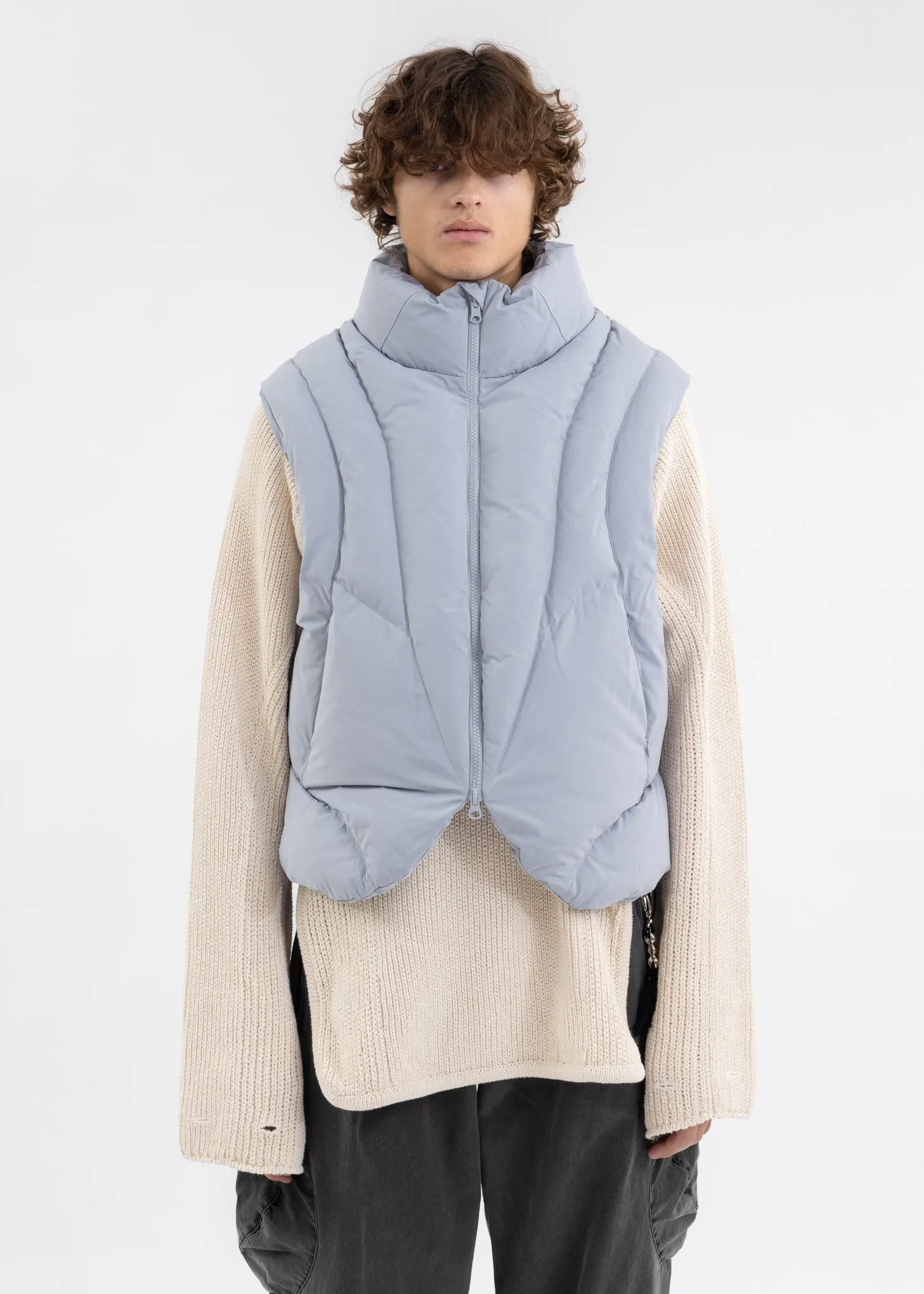ASH BLUE PADDED VEST (REVERSIBLE)