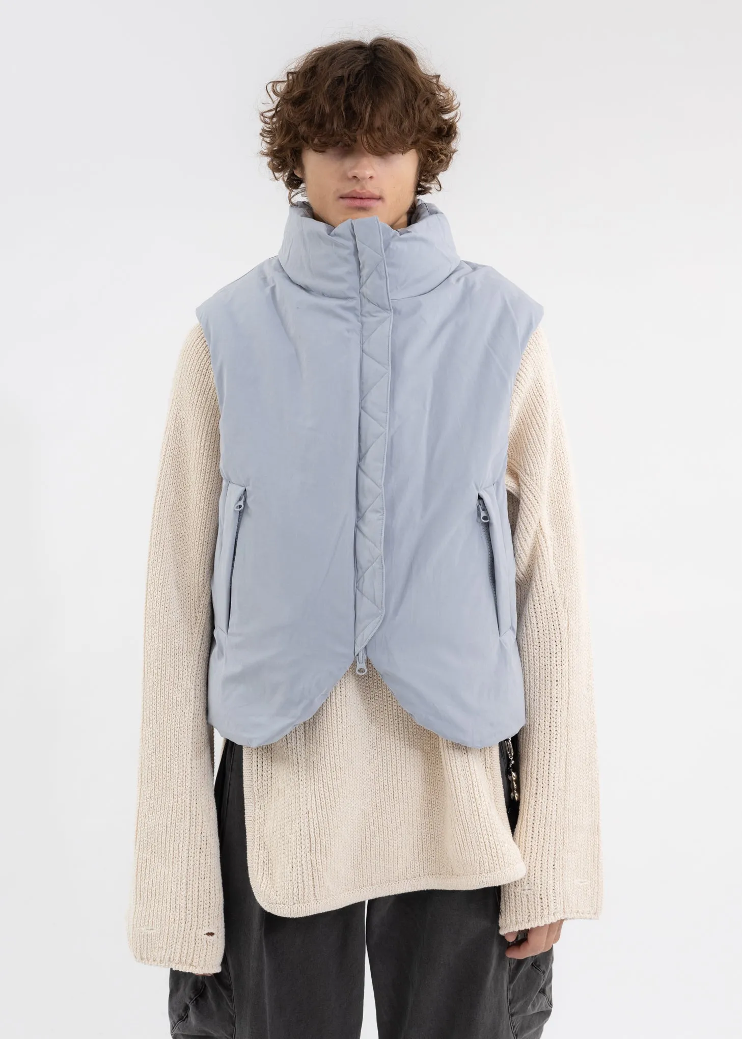 ASH BLUE PADDED VEST (REVERSIBLE)