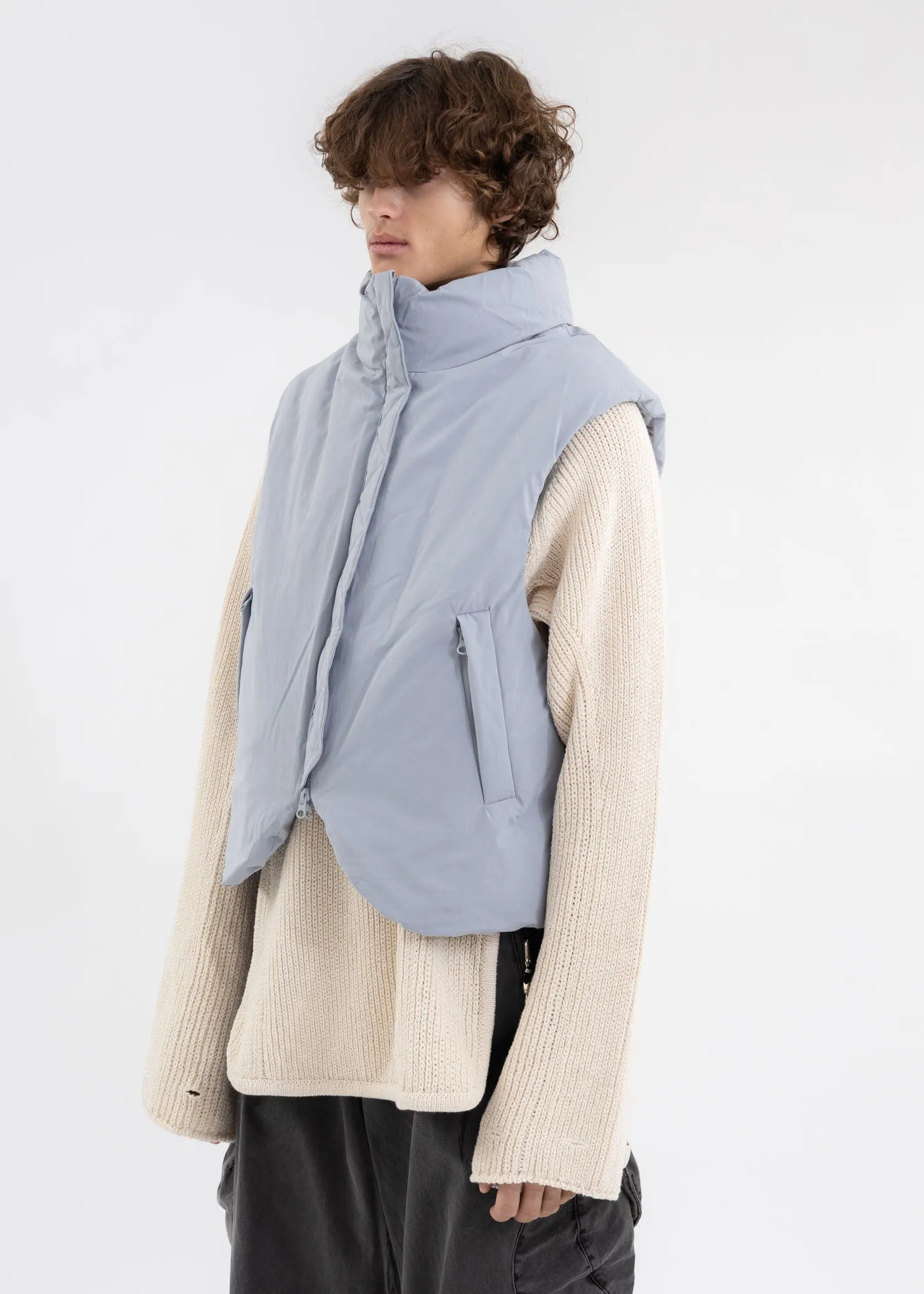 ASH BLUE PADDED VEST (REVERSIBLE)