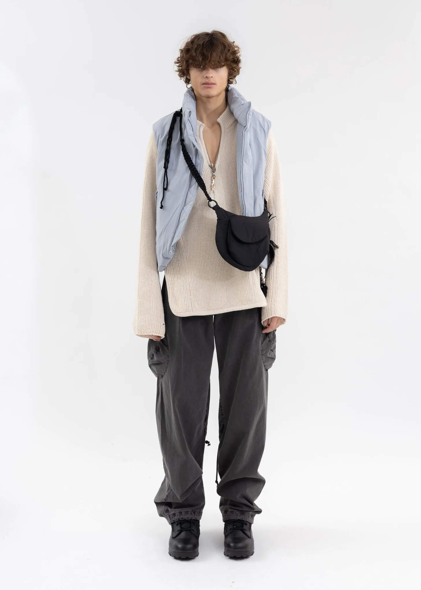 ASH BLUE PADDED VEST (REVERSIBLE)