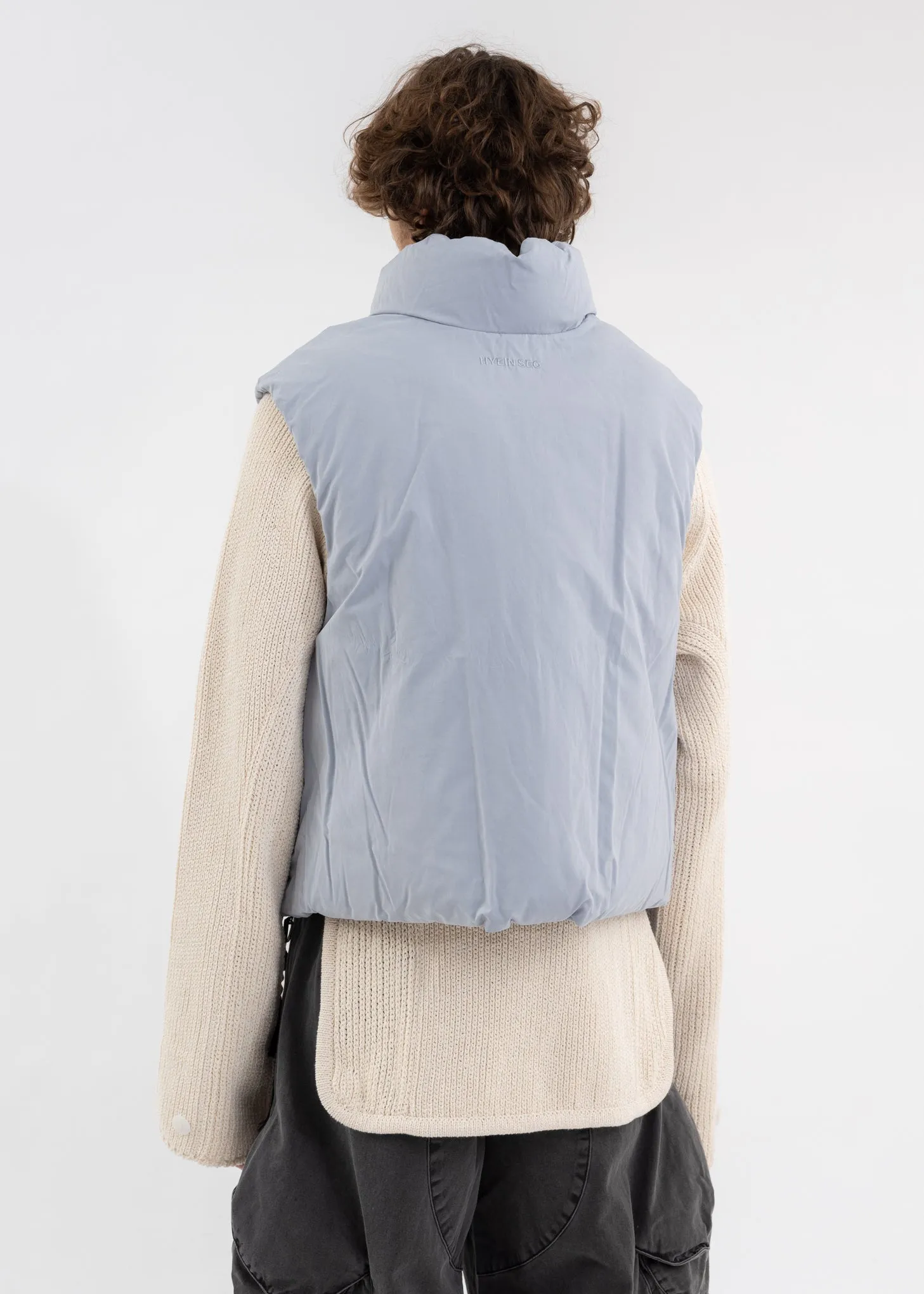 ASH BLUE PADDED VEST (REVERSIBLE)