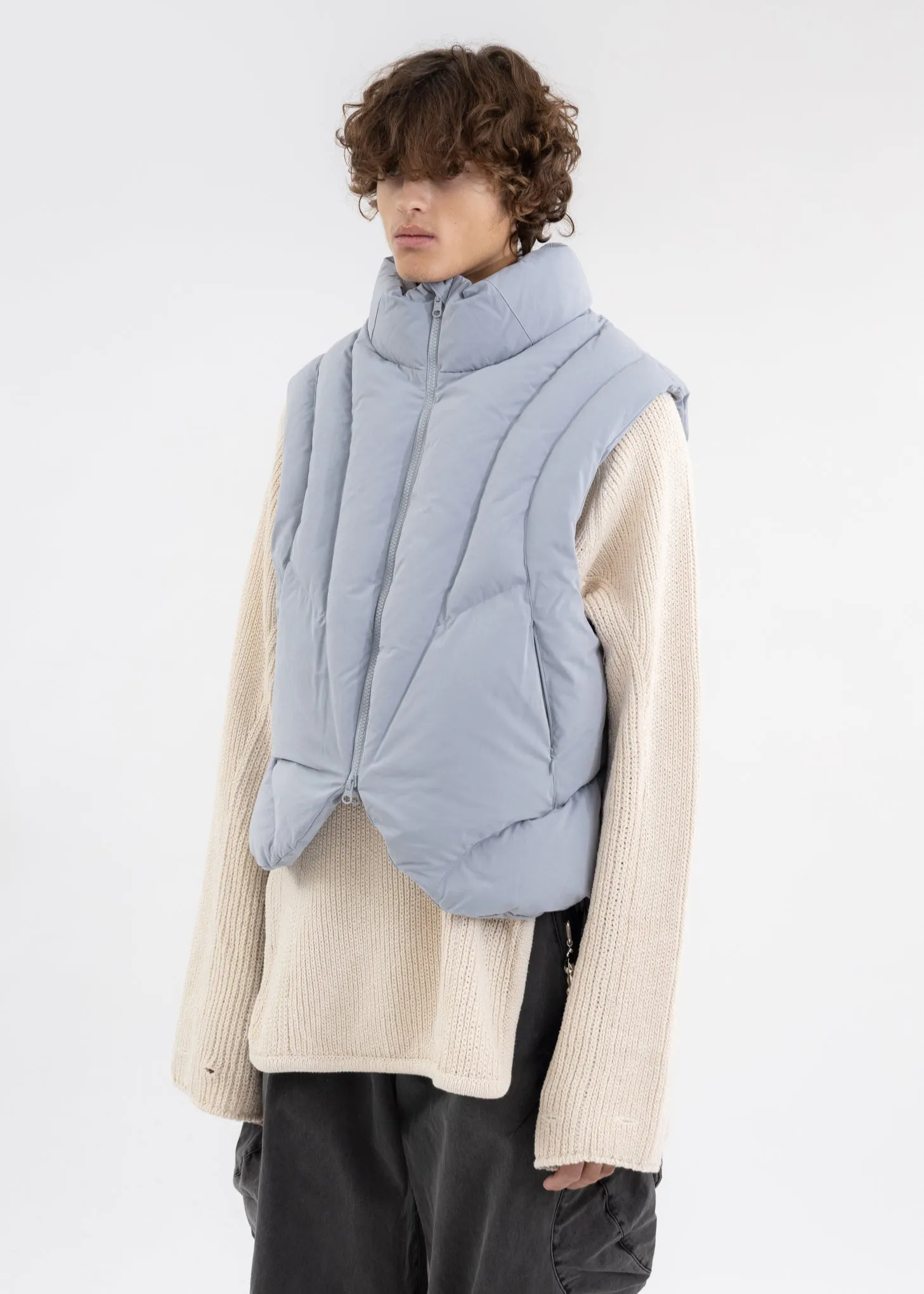 ASH BLUE PADDED VEST (REVERSIBLE)