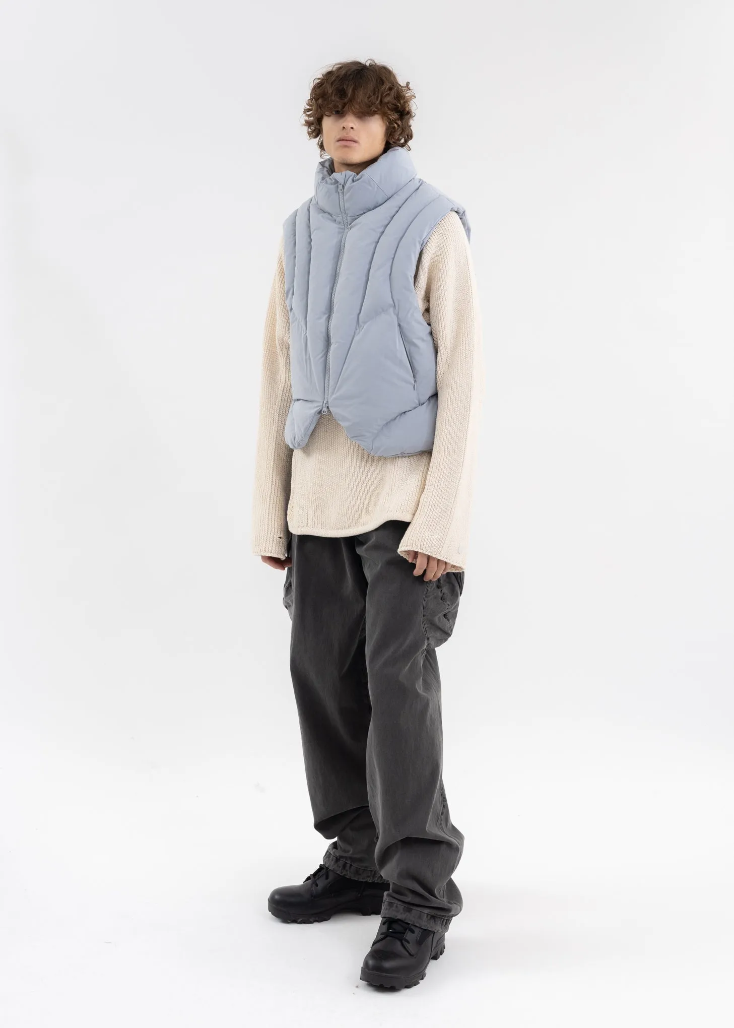 ASH BLUE PADDED VEST (REVERSIBLE)