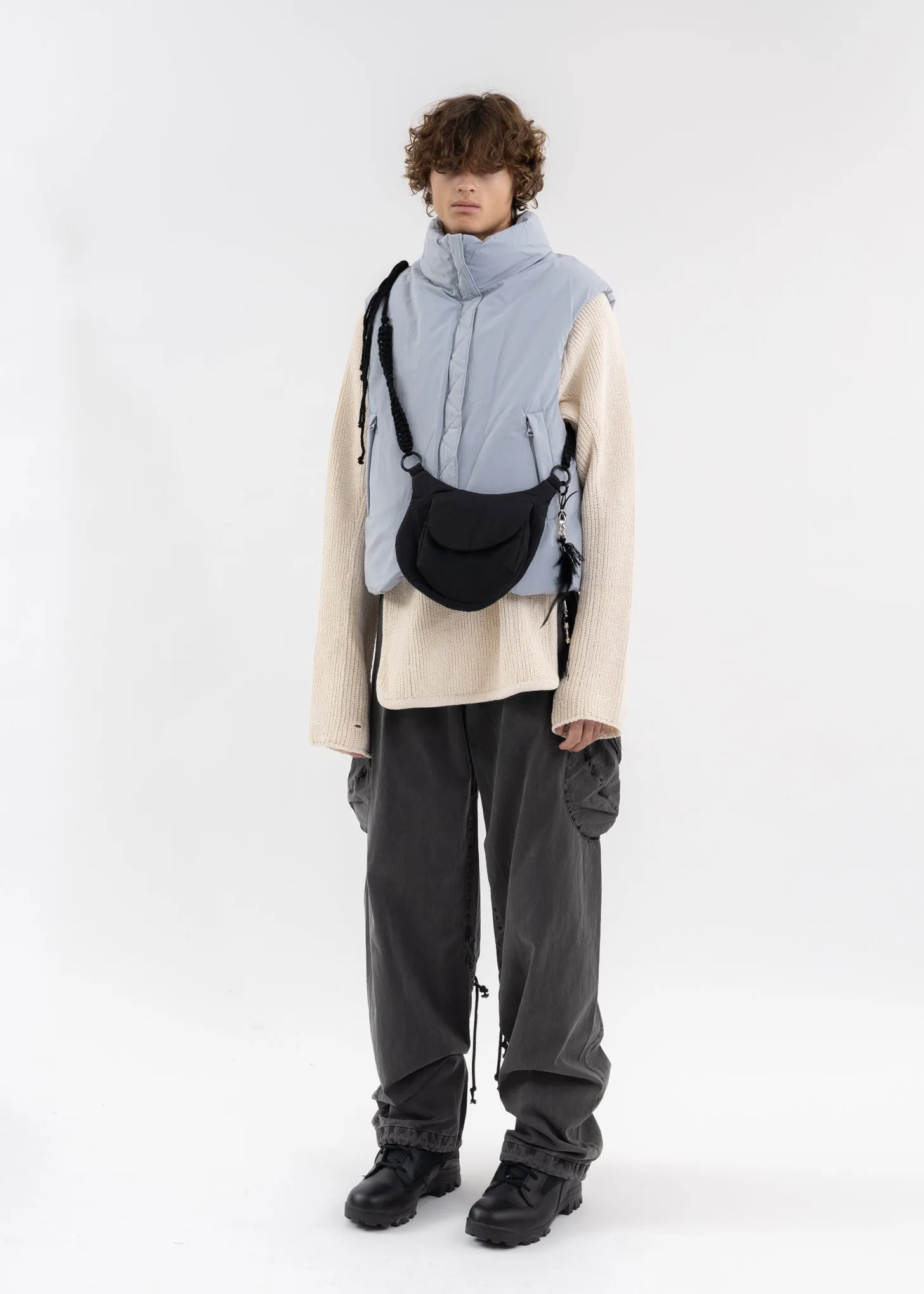 ASH BLUE PADDED VEST (REVERSIBLE)