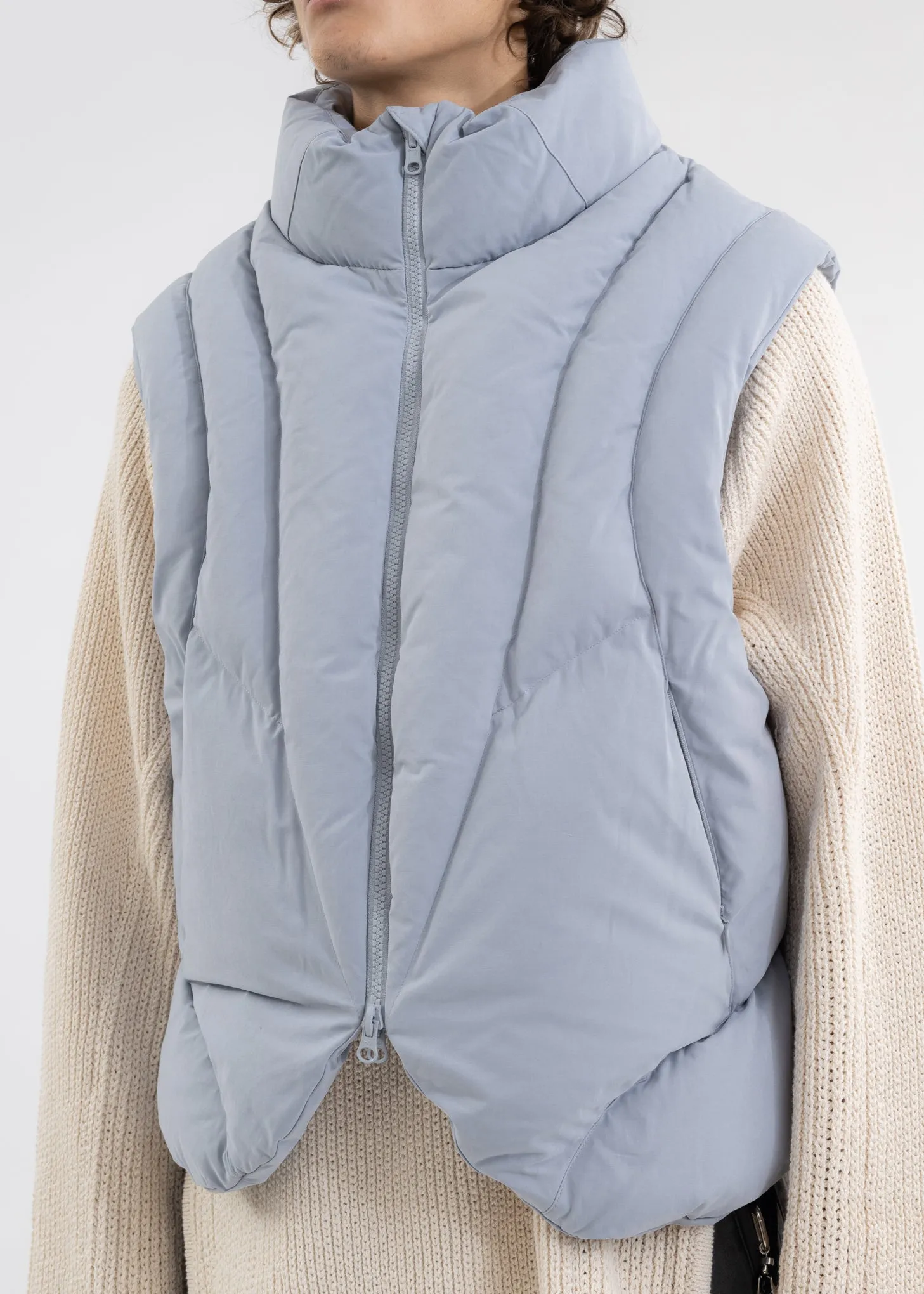 ASH BLUE PADDED VEST (REVERSIBLE)