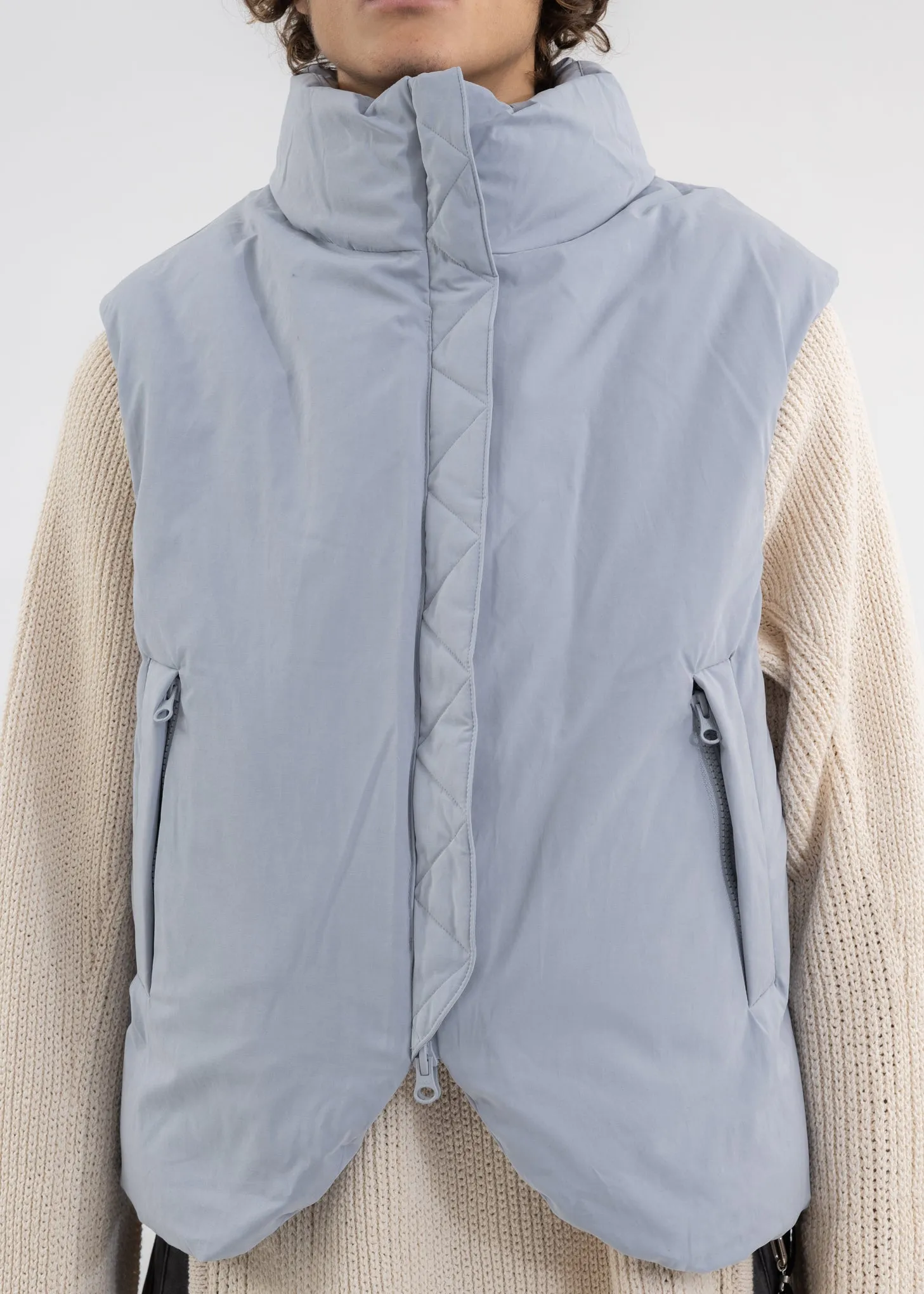 ASH BLUE PADDED VEST (REVERSIBLE)