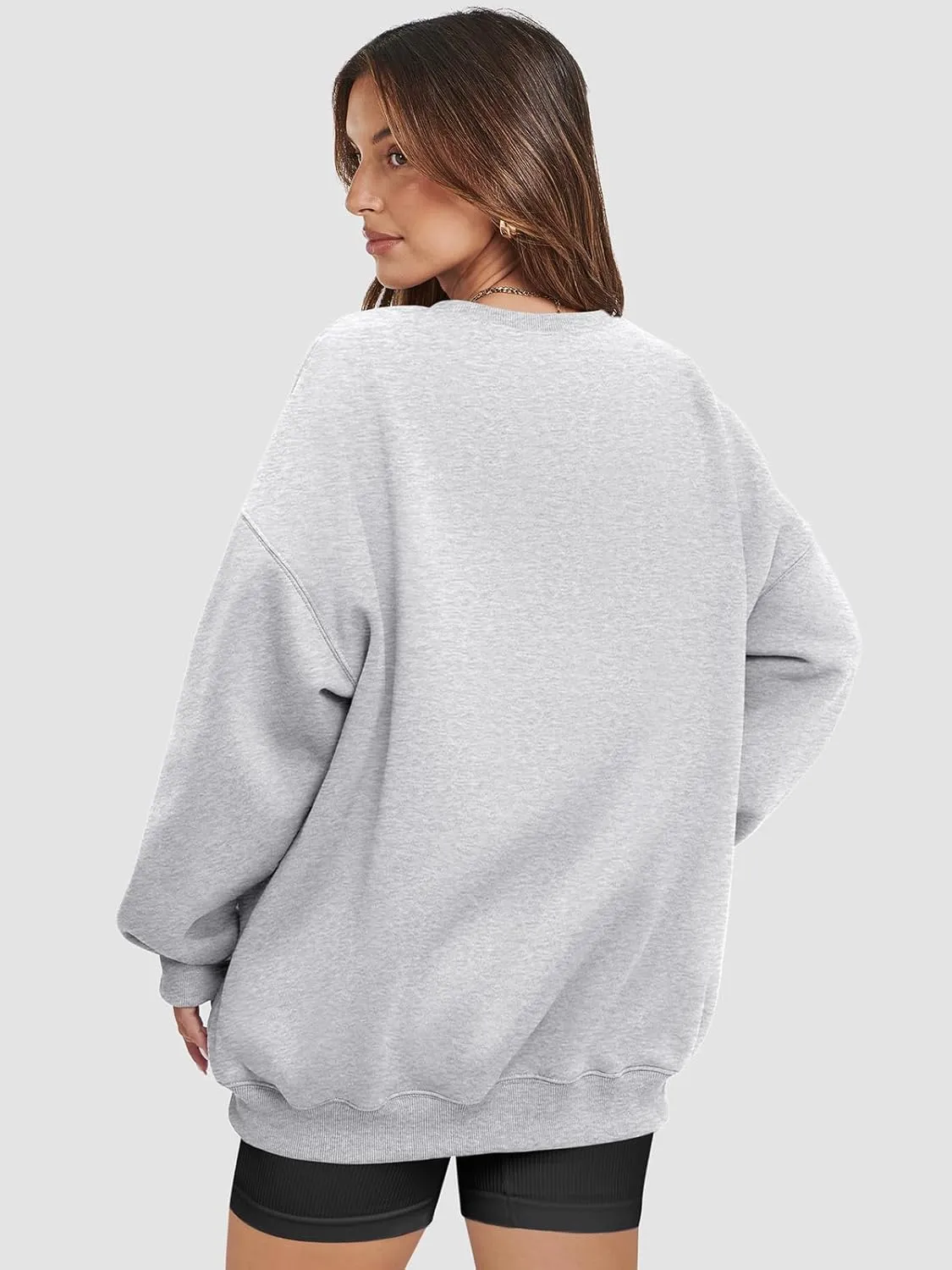 ATHMILE Oversized Sweatshirt for Women Crewneck Fleece Long Sleeve Pullover Hoodies Tops Fall Fashion Outfits Clothes 2025