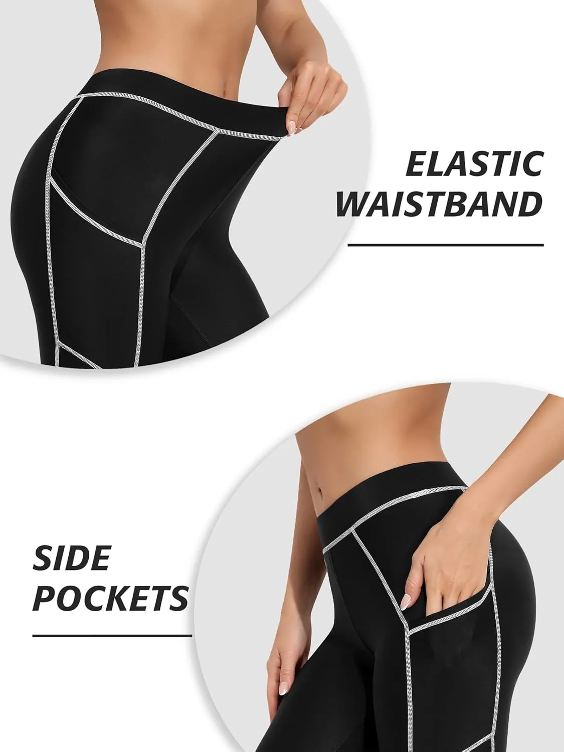 ATTRACO Womens Swim Pants with Pockets Long Swim Leggings High Waisted Swimming Pants