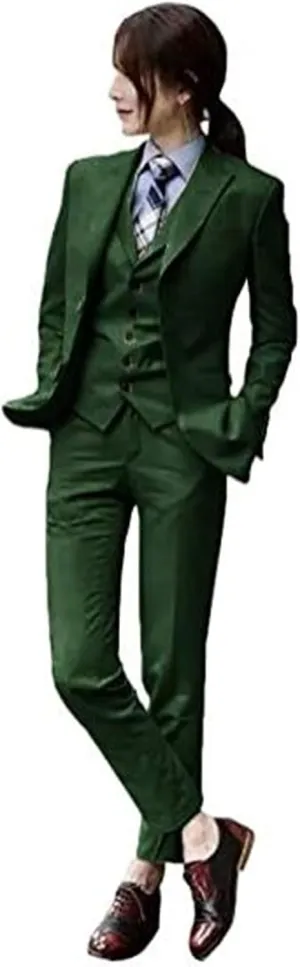 Autumn Women Suits 3 Piece Slim Fit Suits Set for Business Office Lady Blazer Jacket Vest Pants