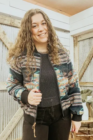 Aztec Zip Bomber Jacket