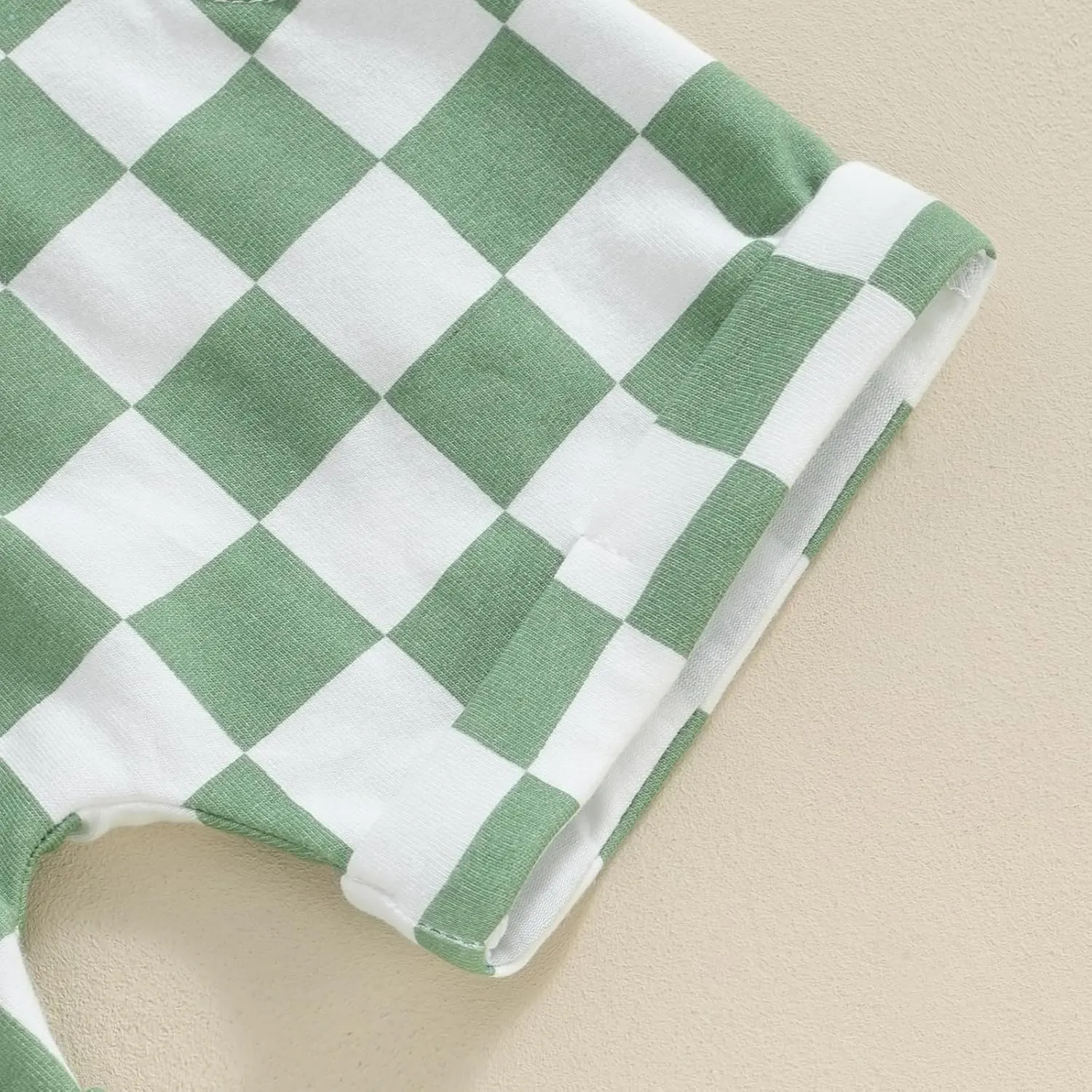 Baby Boy Girl Summer Outfits Checkerboard Short Sleeve T-Shirt Elastic Waist Shorts Set Toddler Checkered Outfit
