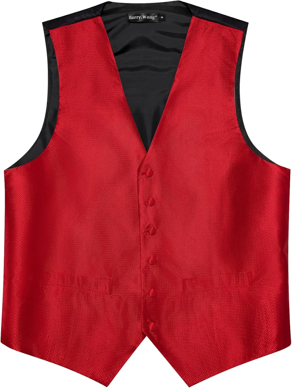 Barry.Wang Men's Suit Vest Tie and Bow Tie Set Formal Solid Paisley Handkerchief Cufflink Woven Wedding Party Waistcoat