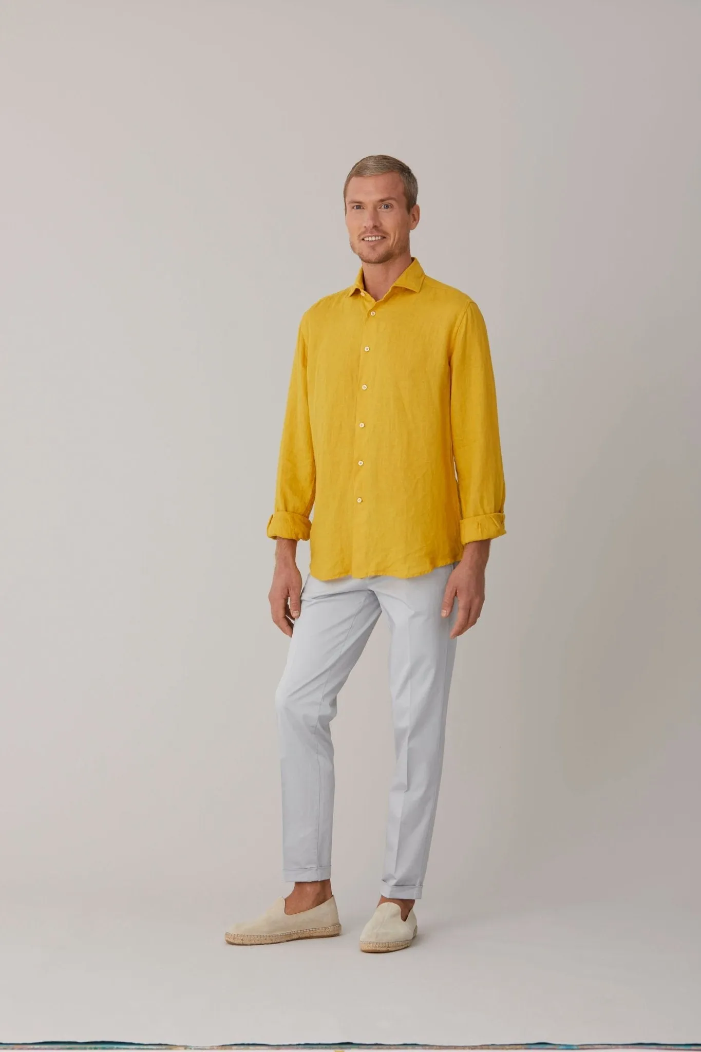 basic linen shirt mustard