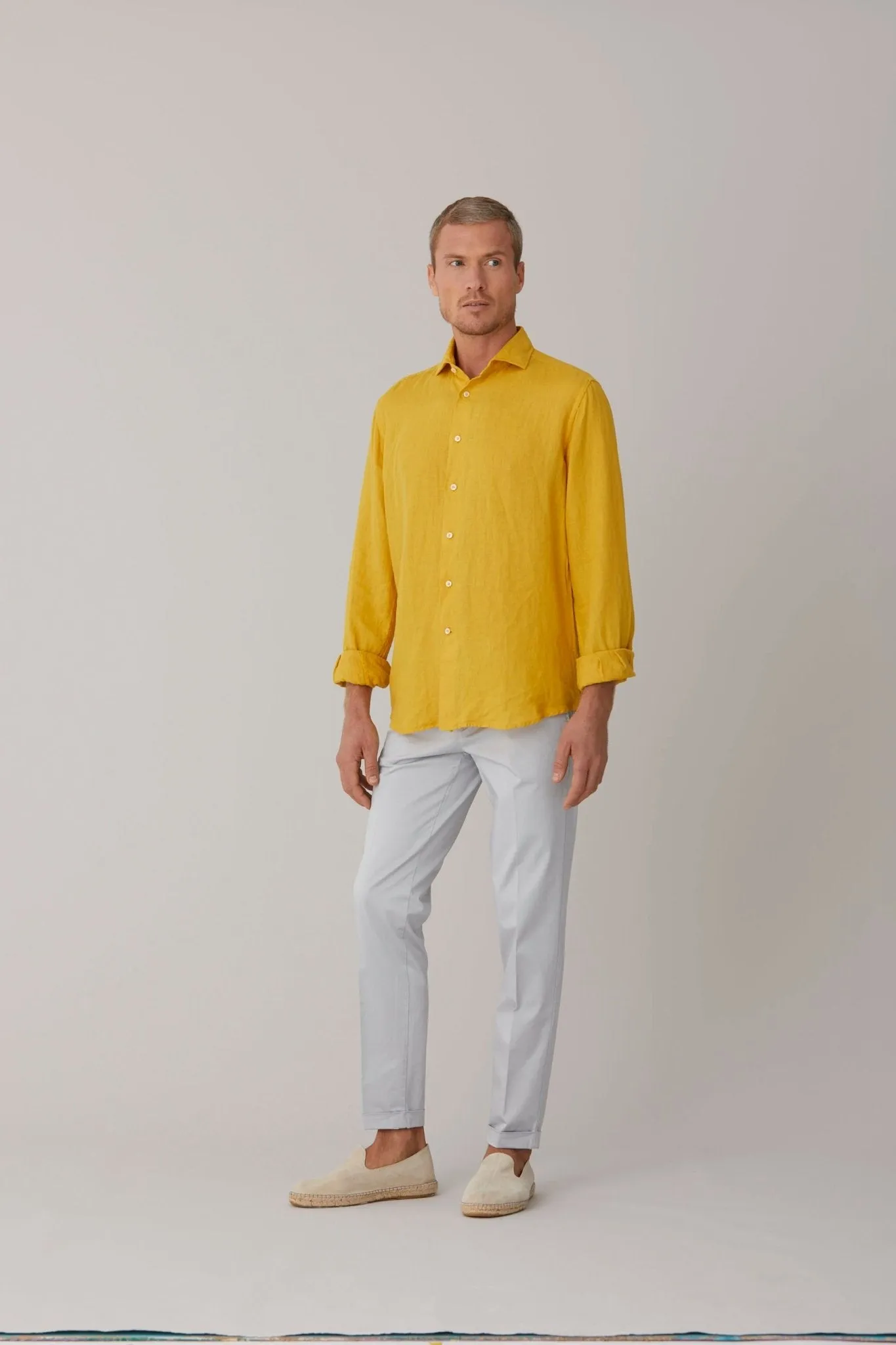 basic linen shirt mustard