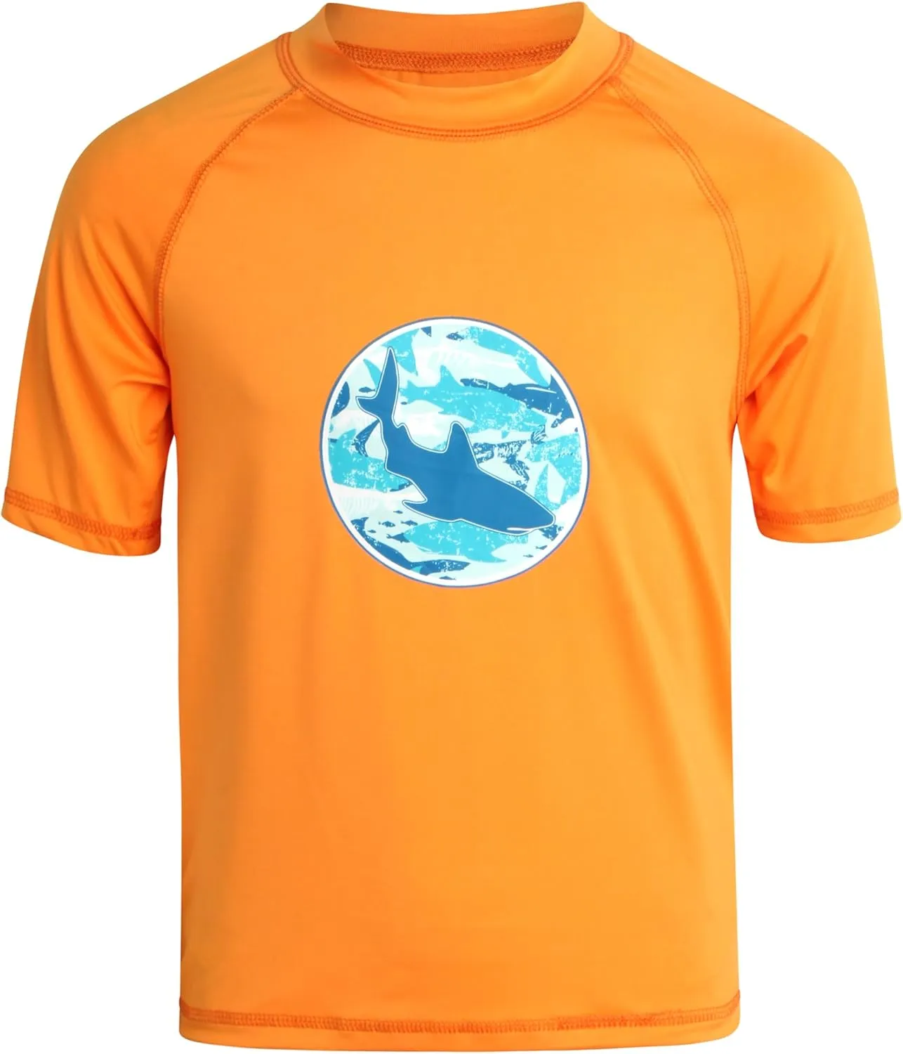 Big Chill Boys Rash Guard Set - 4 Piece UPF50  Sun Protection Quick Dry Short Sleeve Swim Shirt & Swim Trunks Set (Size 4-14)