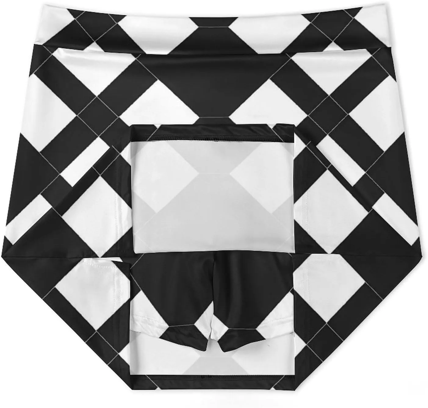 Black And White Diamond Pattern Women's Skort Athletic Skirt Golf Skorts A-line Skirts with Built-in Shorts Pockets