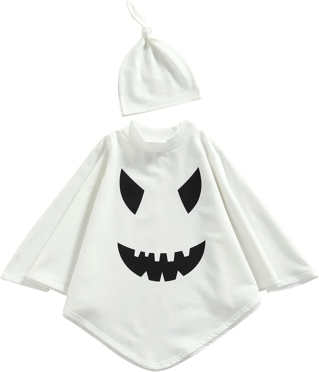 BOIBOKOKO Toddler Kid Baby Girls Boys Halloween Costumes Ghost Smile Cloak Halloween Cape Cosplay with Hat Outfits