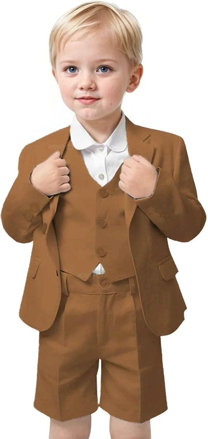 Boys Formal Suit Piece Slim Fit Boys Suit Tuxedos for Wedding Short Pants Suits for Teens Homecoming