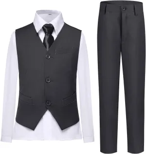 Boys Vest Set Formal Dress Suits Wedding Outfit Dresswear