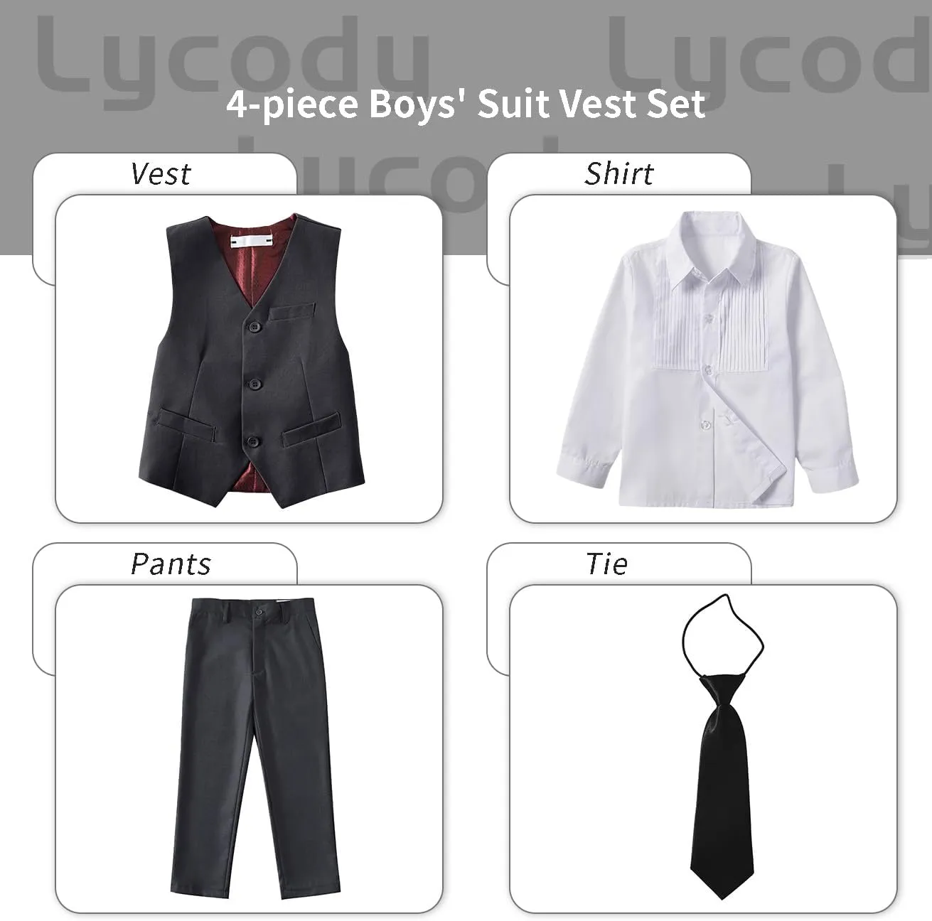 Boys Vest Set Formal Dress Suits Wedding Outfit Dresswear