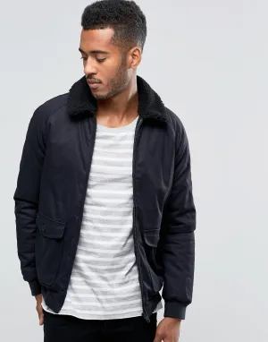 Brave Soul Sherpa Collar Bomber Jacket