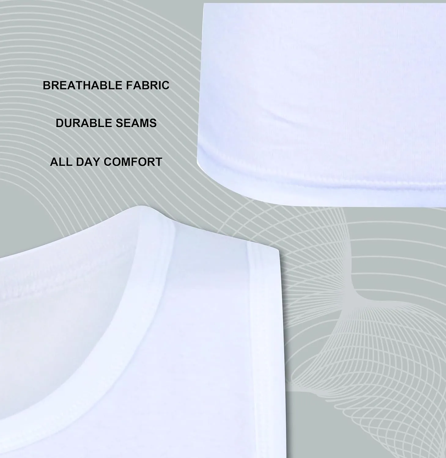 Buyless Fashion Mens Tagless T-Shirt Soft Cotton Crew Neck and V-Neck Undershirts (3 Pack)