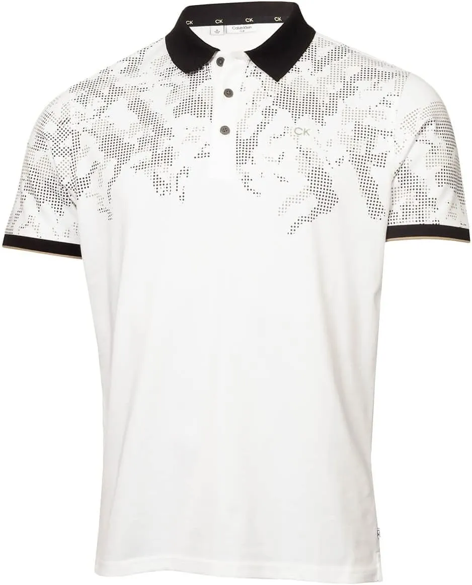 Calvin Klein Men's Nashua Printed Golf Polo Shirt - White/Black - M