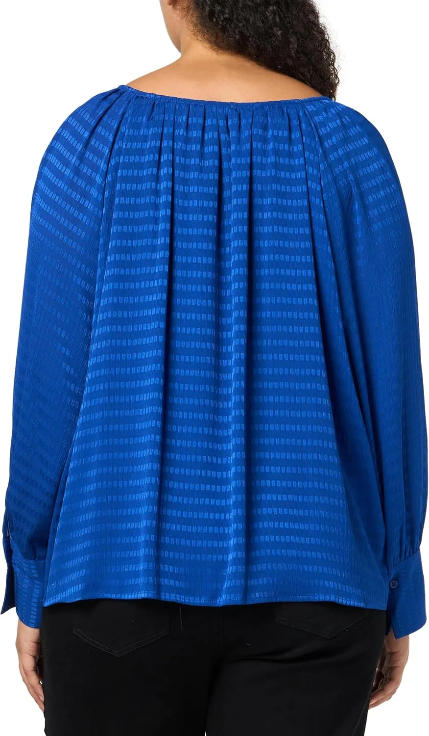 Calvin Klein Women's Plus Long Sleeve V Neck Blouse Top