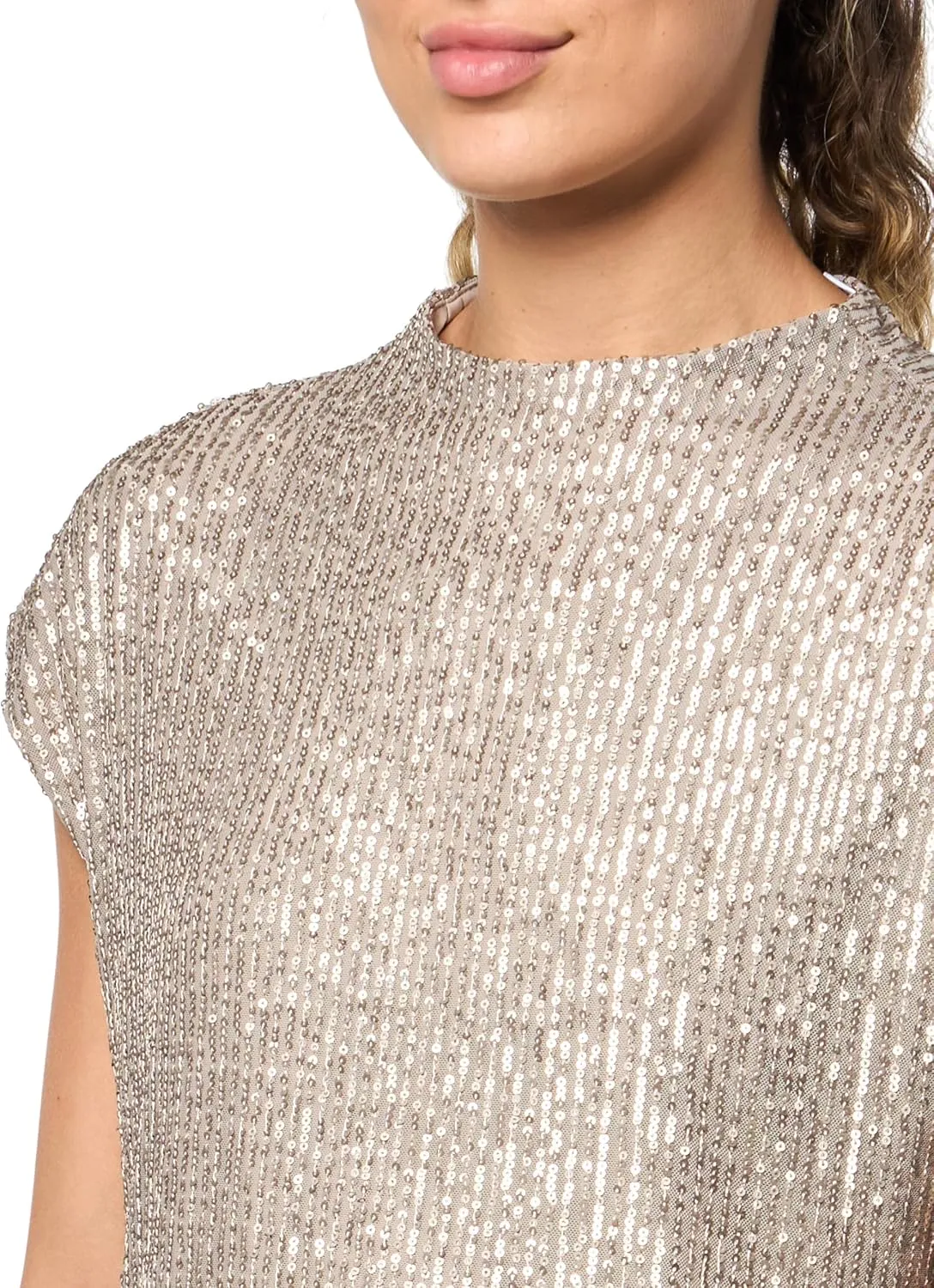 Calvin Klein Women's Short Sleeve Sequin Knit Top
