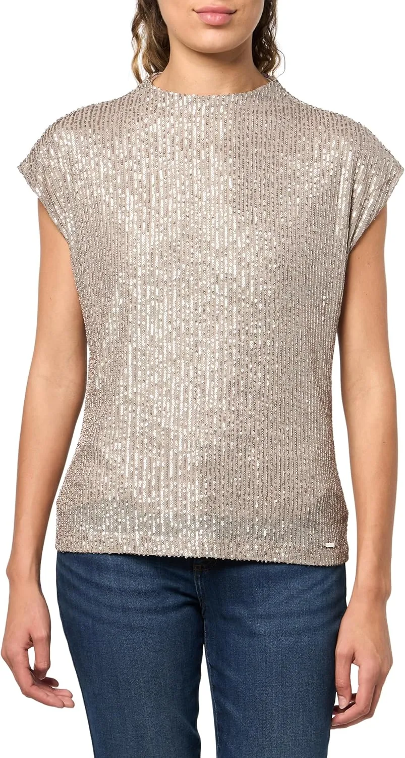 Calvin Klein Women's Short Sleeve Sequin Knit Top