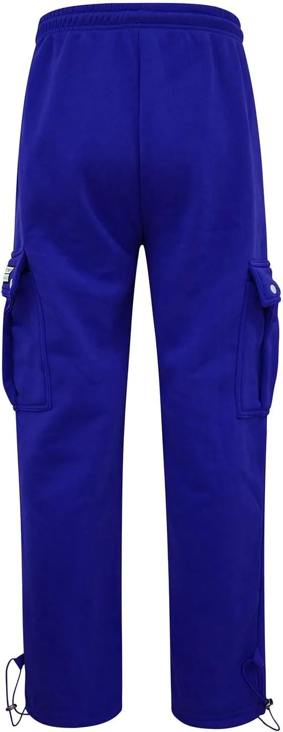 Cargo Sweatpants for Men Drawstring Baggy Elastic Work Hiking Pants Straight Loose Fit Outdoor Joggers with Pockets