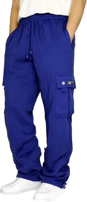 Cargo Sweatpants for Men Drawstring Baggy Elastic Work Hiking Pants Straight Loose Fit Outdoor Joggers with Pockets