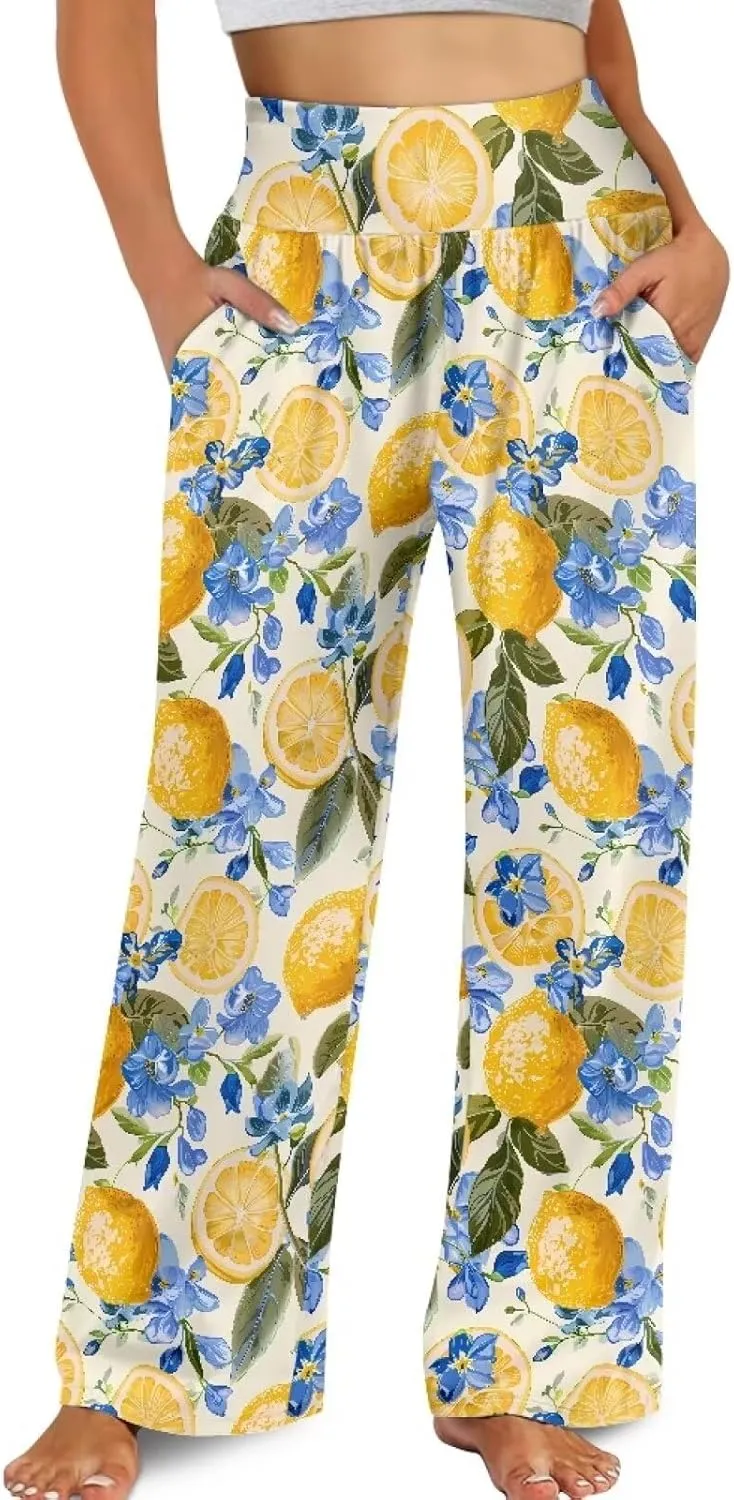 Casual Pants Women Wide Leg Dress Pants High Waisted Loose Fit Work Travel Trousers with Pockets S-3XL