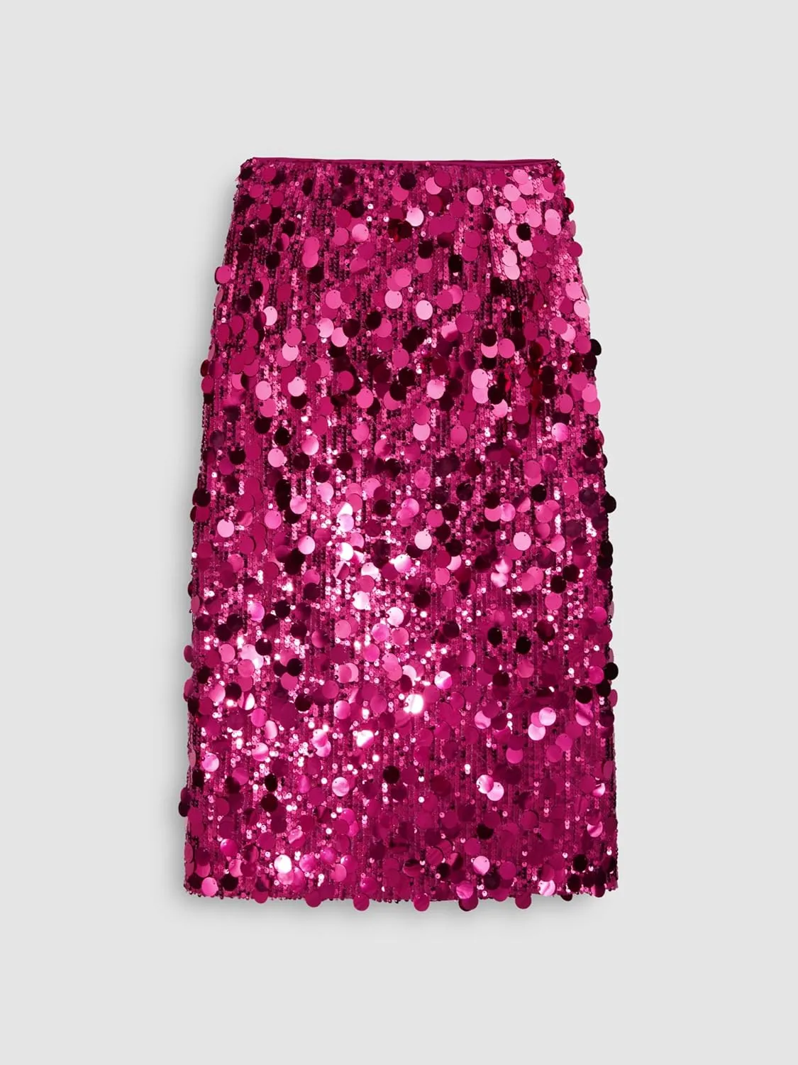 CIDER Sequin Mid Waist Split Midi Skirt