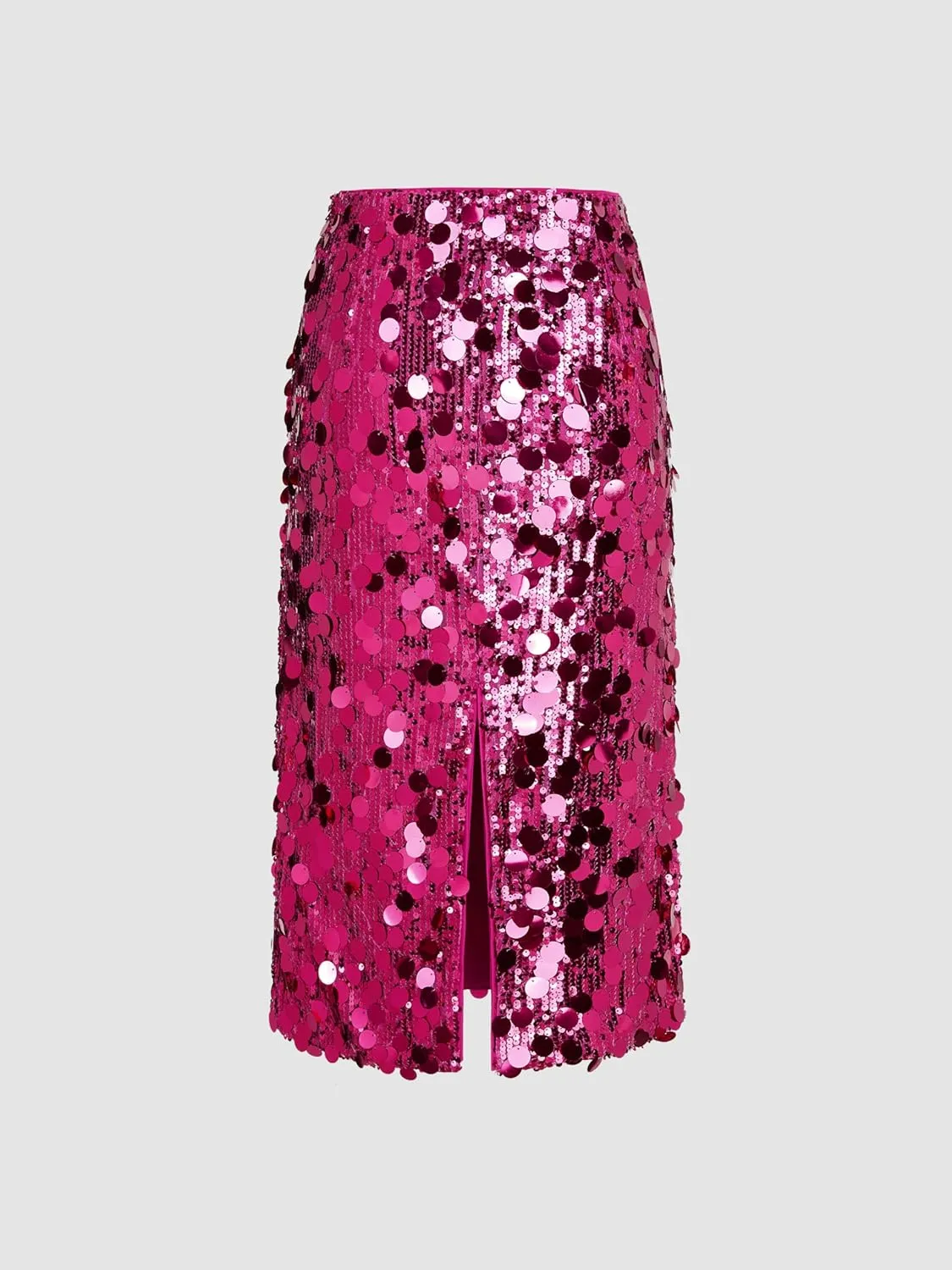 CIDER Sequin Mid Waist Split Midi Skirt