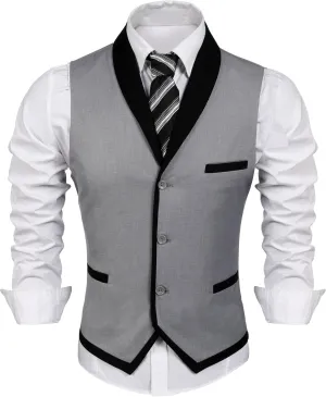 COOFANDY Men's Suit Vest Slim Fit Formal Business Dress Vest Casual Wedding Waistcoat
