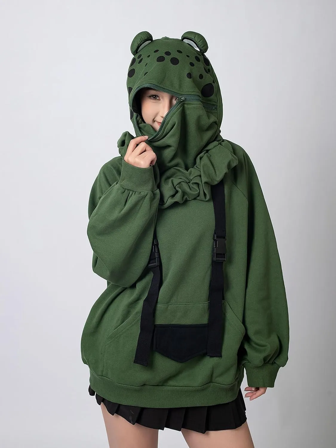 Cosfun Frog Hoodies Cute Animal Hoodie Froggy Oversized Pullover Sweatshirt Hoody Thickness Cotton