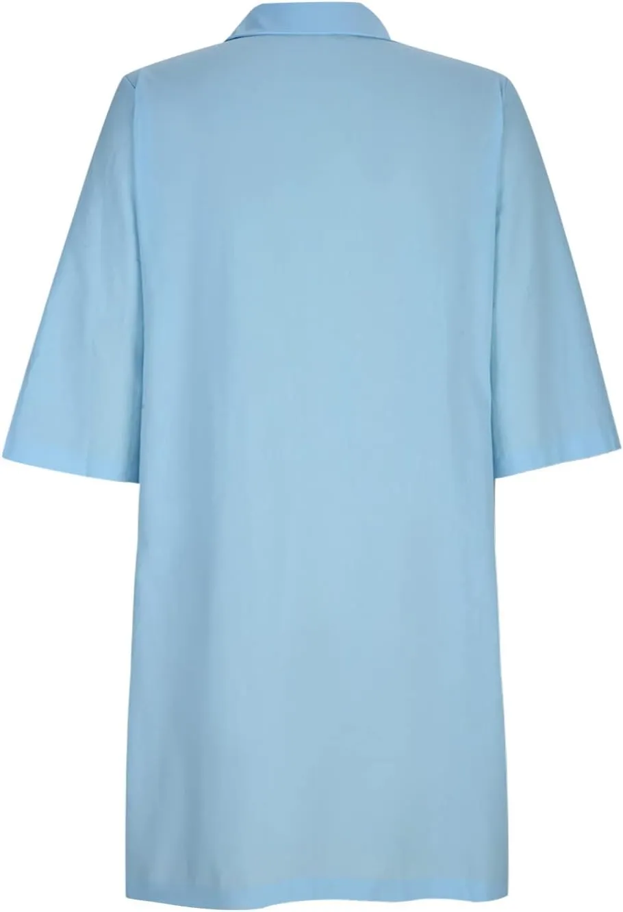 Cotton Linen Shirt Dress for Women Button Down 1/2 Sleeve Lapel Midi Dresses Summer Beach Travel Vacation Outfit 2025