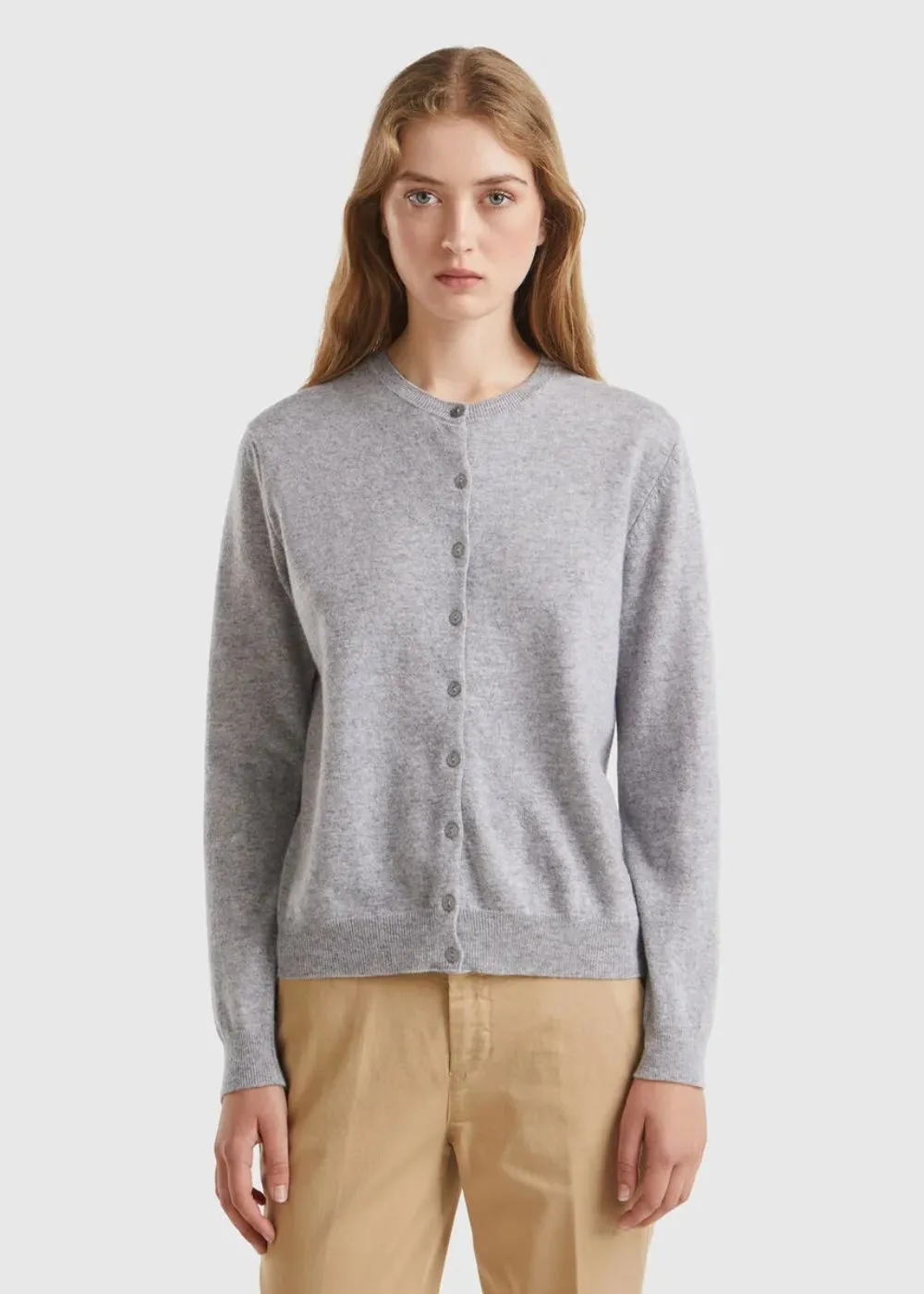 CREW NECK MERINO WOOL CARDIGAN