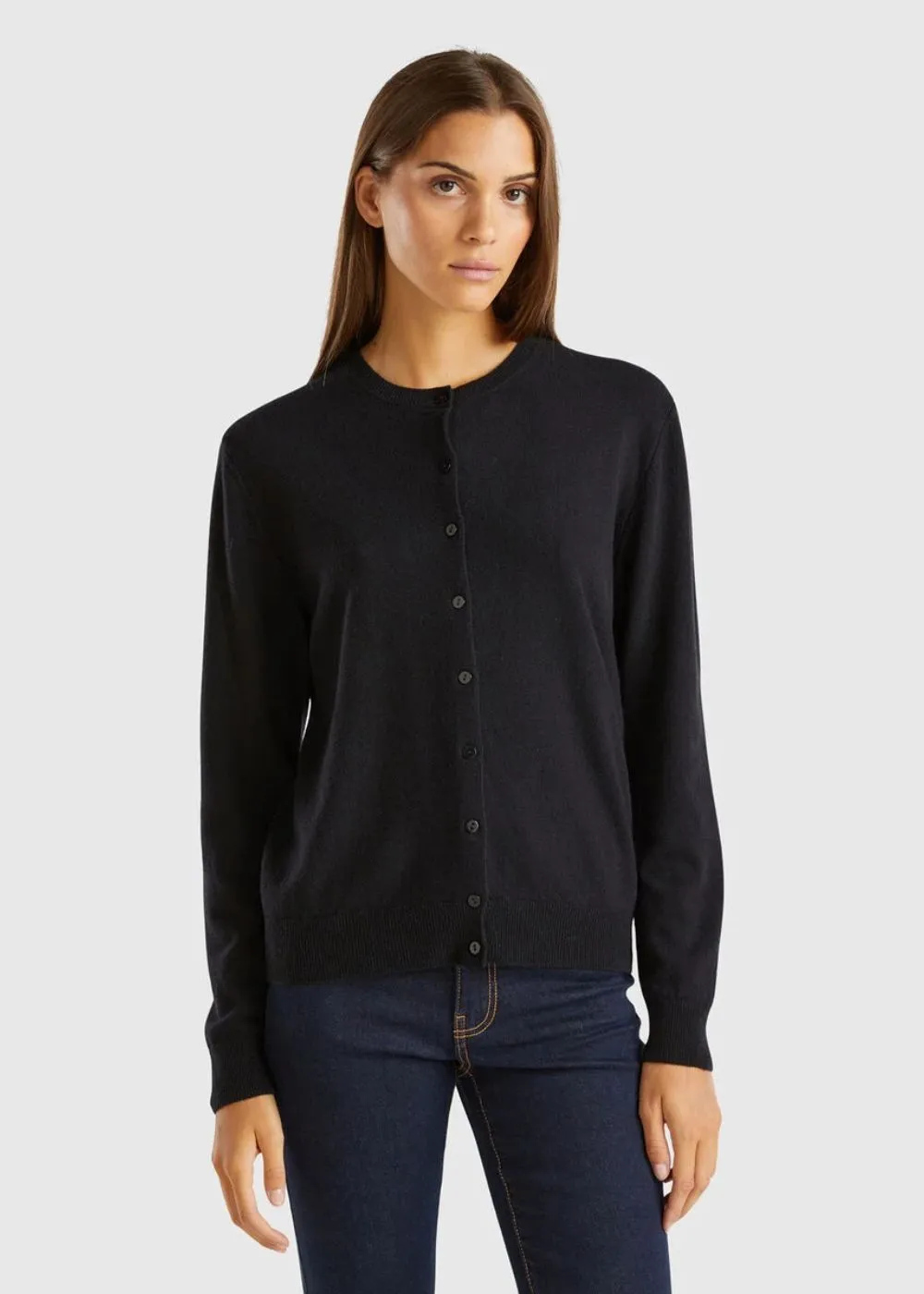 CREW NECK MERINO WOOL CARDIGAN
