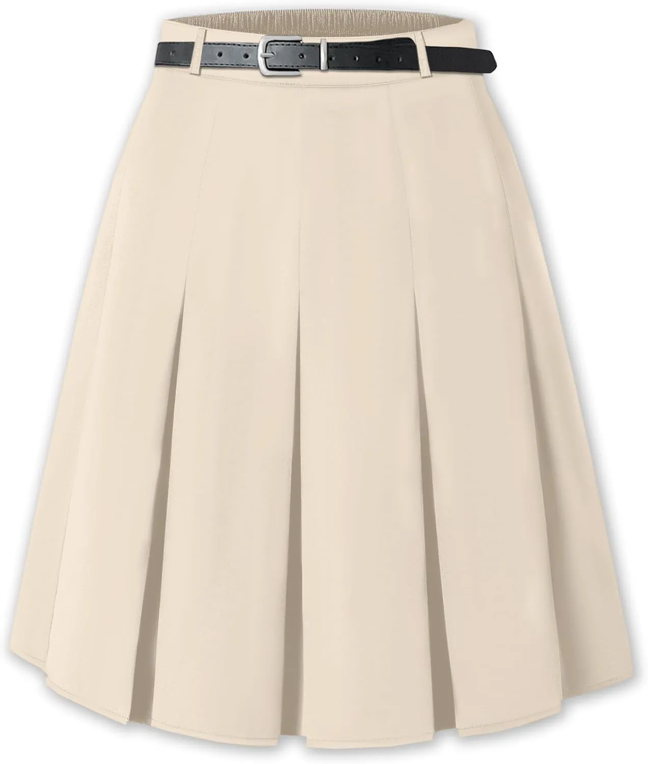 Cromoncent Girls Women's High Waist A-Line Long Pleated Skirts, 6 Years - US 4XL