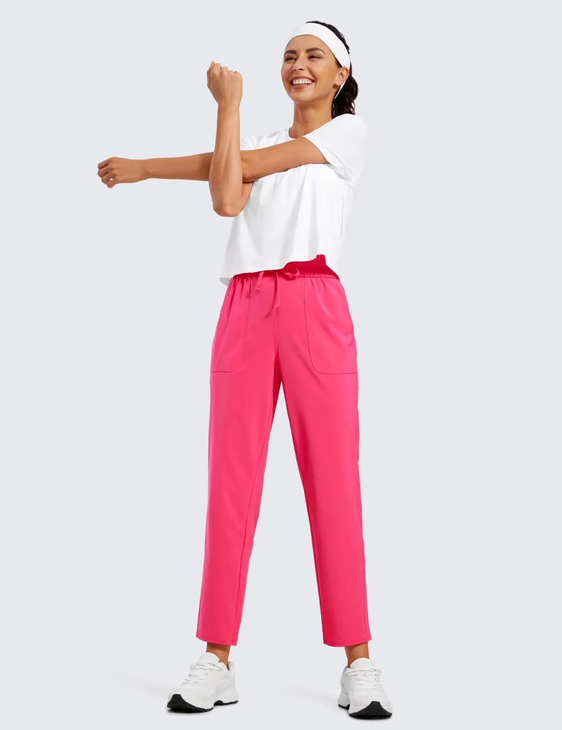 CRZ YOGA Lightweight Ankle Pants for Women 7/8 Casual Lounge Travel Work Trousers with Pockets